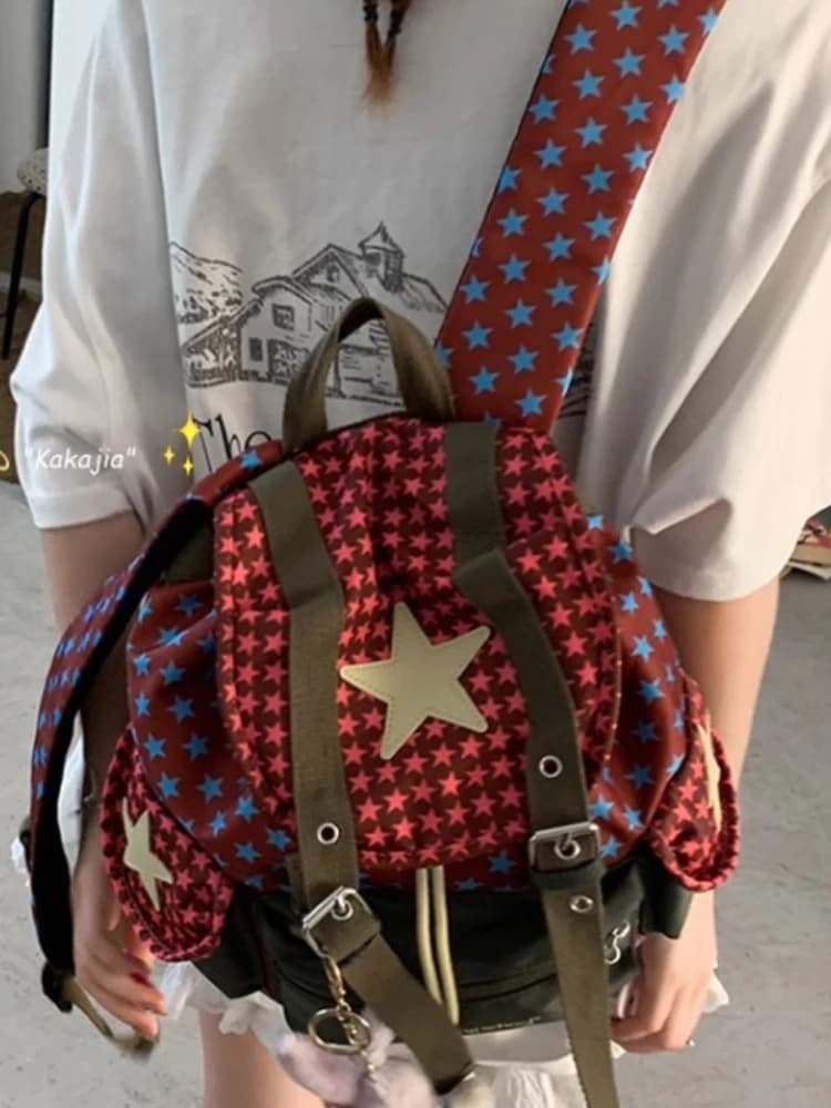 Zaino Capiente a Forma di Stella per Donne, Zaini per Laptop, Borsa alla Moda per College, Zaini da Viaggio Carini, Zaino Casual per Studenti e Scuola