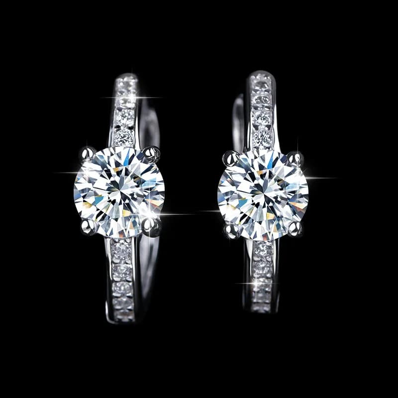 Orecchini Vintage in Argento Sterling 925 Placcato Oro 18K, Design Personalizzato, Orecchini Versatili con Moissanite Incastonata, Personalizzabili all'Ingrosso