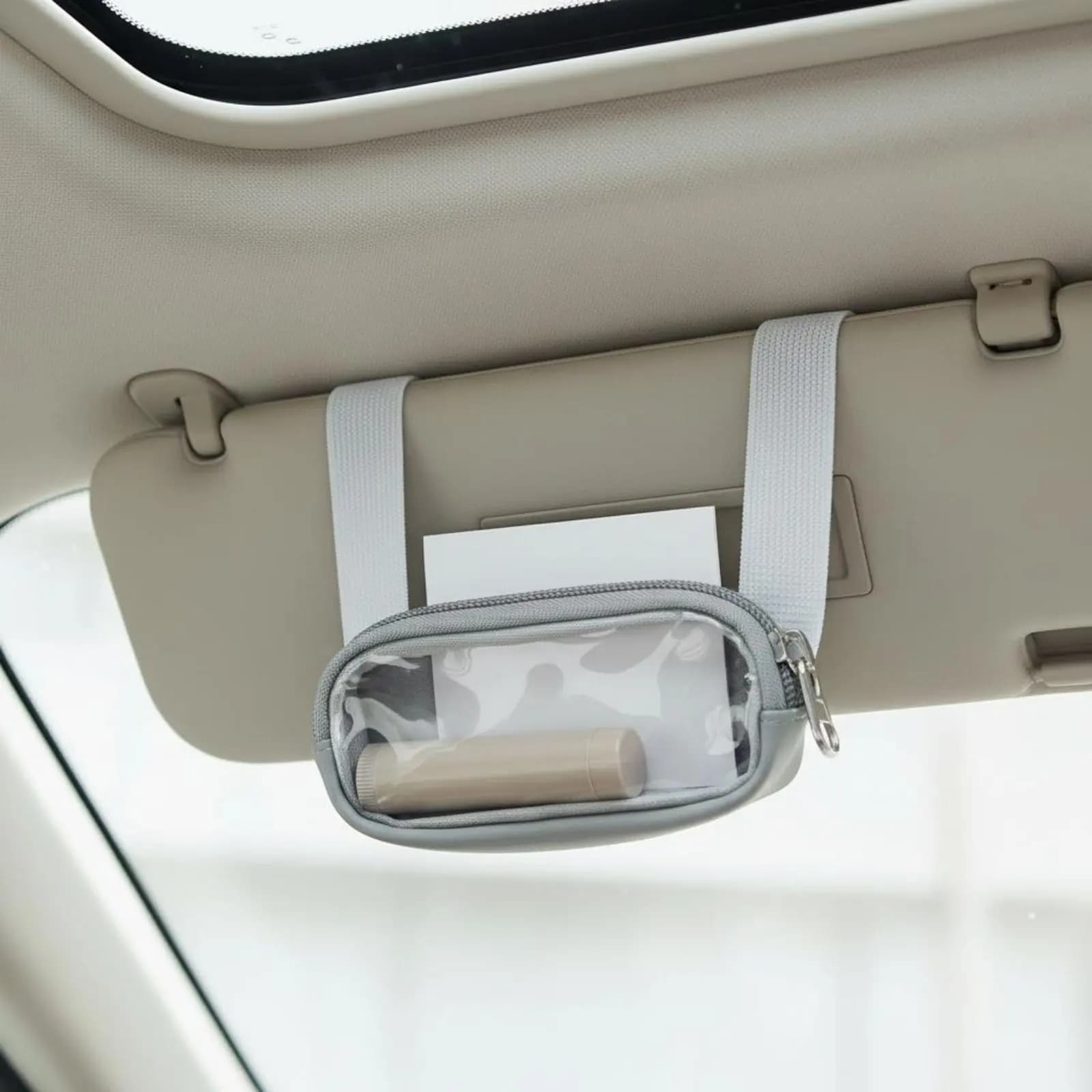 Porta Rossetto da Auto, Organizzatore per Visiera, Porta Balsamo Labbra, Fissaggio Sicuro, Salvaspazio, Ideale per Viaggi
