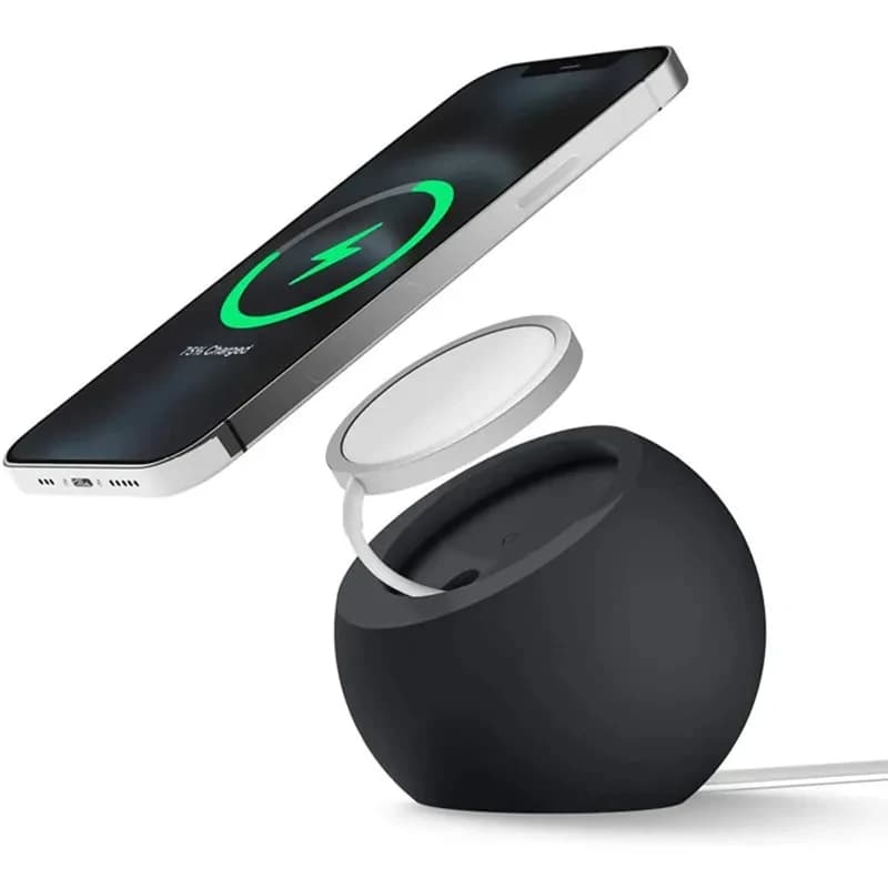Forma a sfera per supporto di ricarica magnetico in silicone per Magsafe Apple iPhone 17 16 15 14 supporto per stazione dock per caricabatterie wireless sicuro