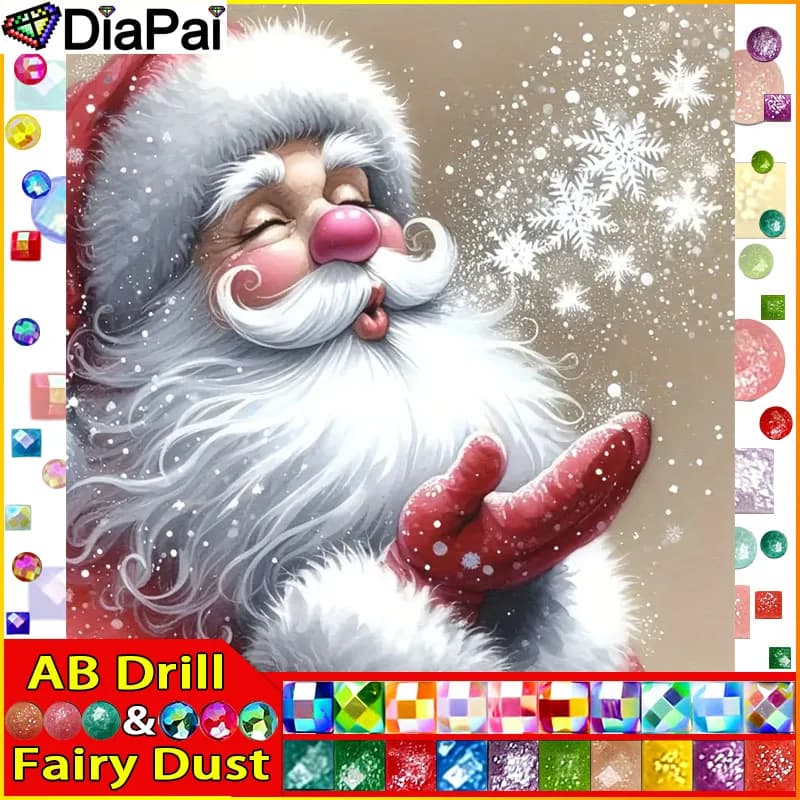 DiaPai Fairy Dust AB Art 5D Diy Diamond Painting "Santa Claus" Diamond Pictures Cross Stitch 3D Rhinestone Embroidery Decor