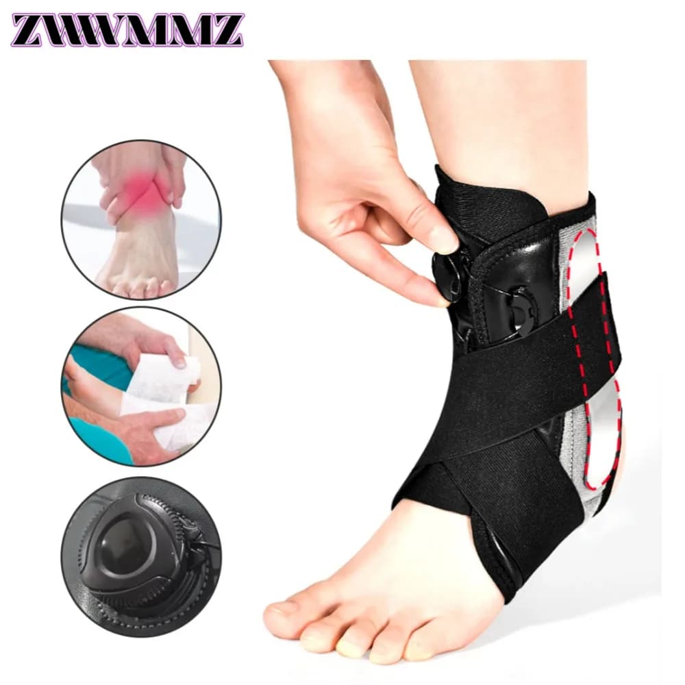 Tutore per caviglia regolabile con sistema di tensione con manopola di supporto in metallo per fascite plantare, tendinite e recupero da infortuni sportivi unisex