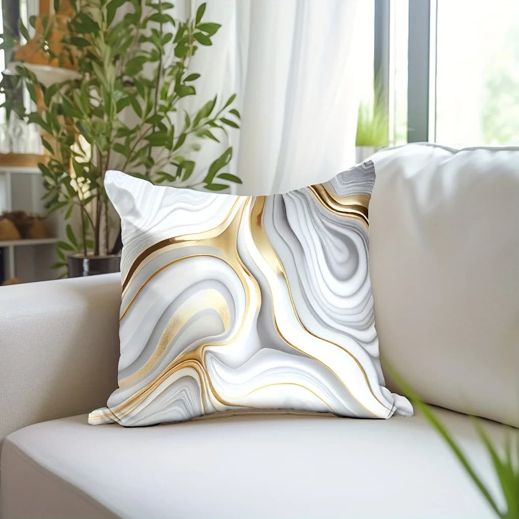 1pc Fodere per cuscini in marmo 18x18 pollici Fodere per cuscini con onde astratte moderne Decorazioni per la casa per federe per cuscini del divano