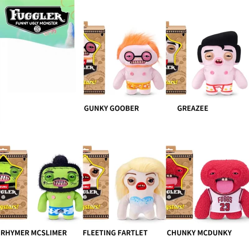 Fuggler Hot Sale Fuggstars! Series Anime Figur Ugly Cute Teeth Monster Plush Doll Stuffed Toy Desktop Ornament Toy Birthday Gift