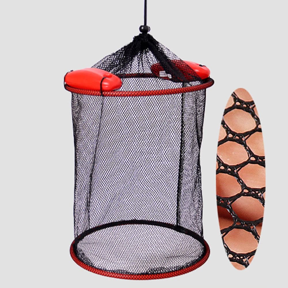 Gabbia per la pesca pieghevole, gabbia per la pesca a mosca, per la pesca in kayak, ad asciugatura rapida, resistente alle intrecciature, rispettosa degli animali acquatici