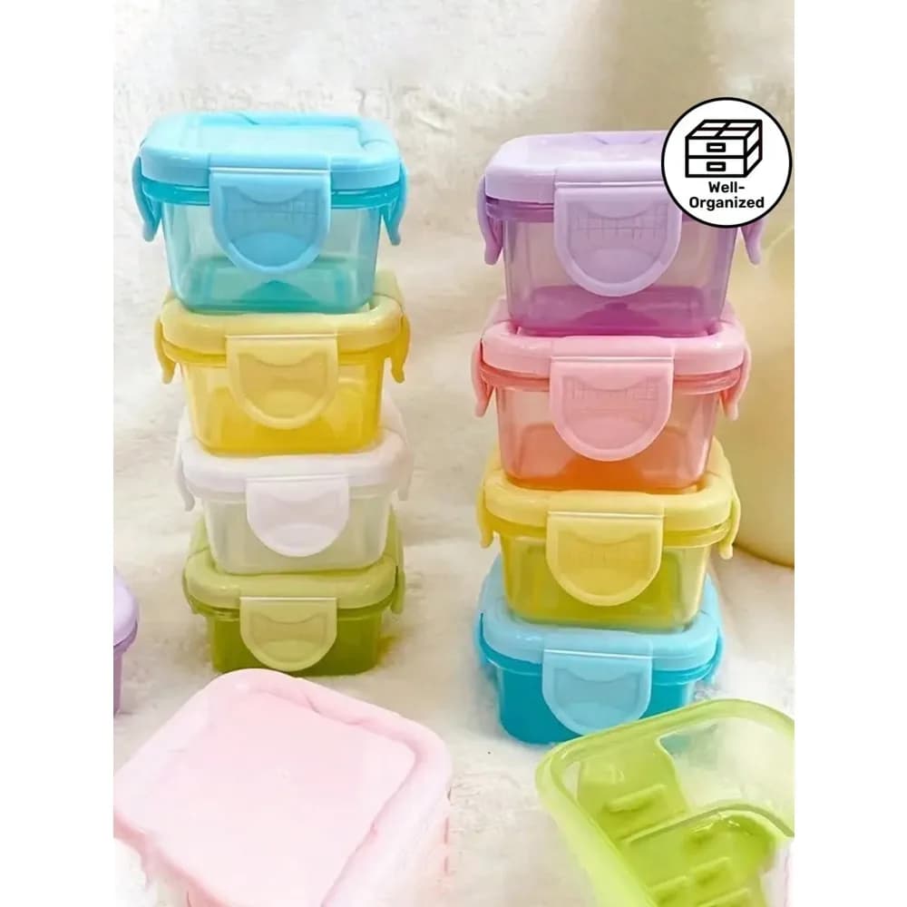 1-12pcs Mini Bento Boxes, Sealed Food Storage Containers, Mini Transparent Containers With Lids, Sealed Food Storage Boxes, Plastic Sealed Storage Boxes, Lunch Boxes, Refrigerator Sealed Containers, Rectangular Plastic Sealed Storage Boxes, Multi-Function
