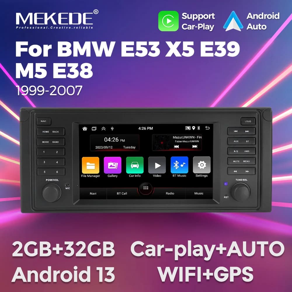 MEKEDE Autoradio Android 13 per BMW E53 X5 E39 M5 E38 1999-2007 Lettore Multimediale per Auto con WIFI GPS BT per Carplay Auto