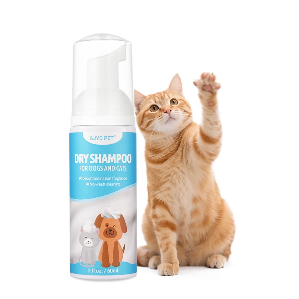 Schiuma per la pulizia a secco delicata e sicura per l'allattamento senza risciacquo - Shampoo per cani gatto rinfrescante non appiccicoso deodorante bilanciato pH
