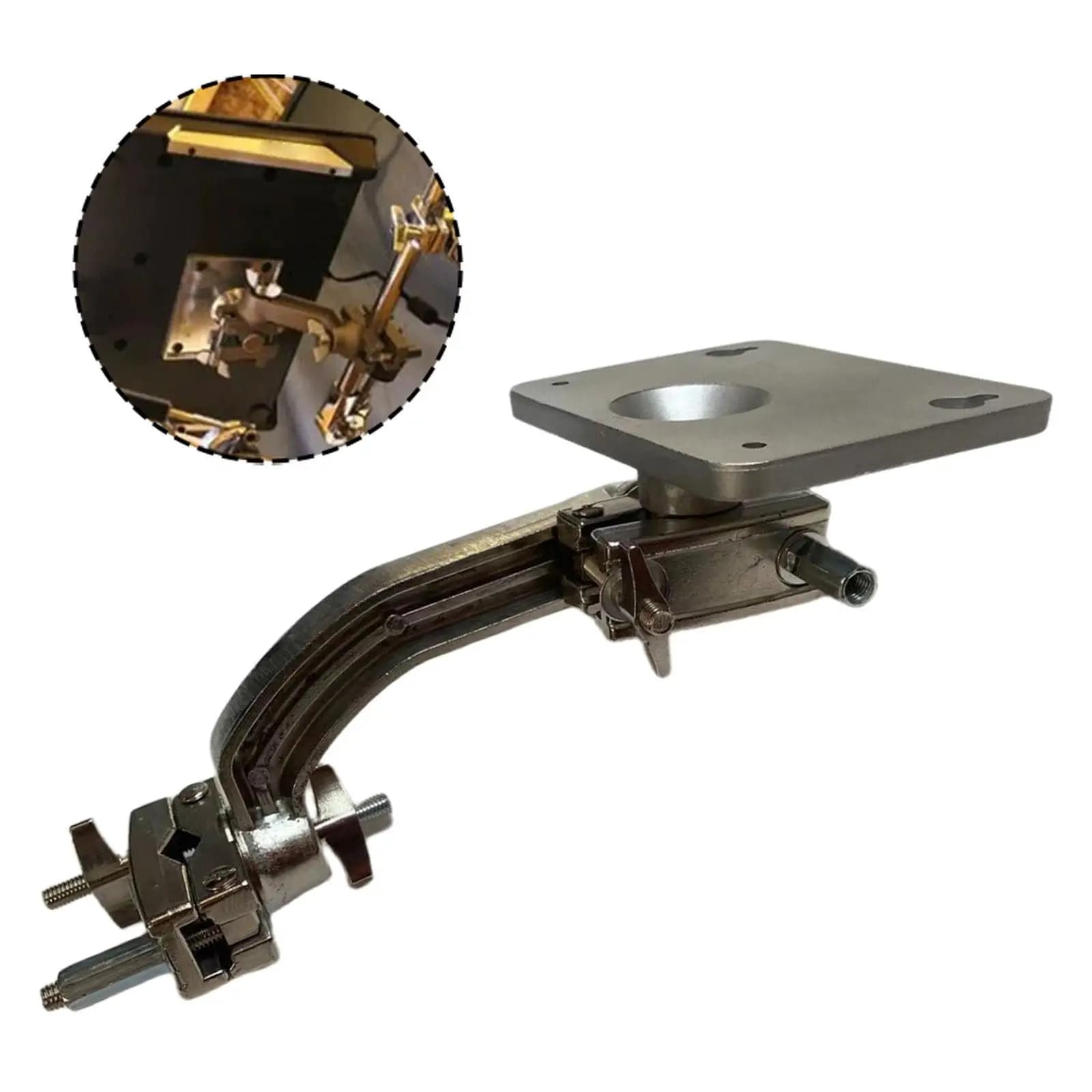 Morsetto per accessori per inclinazione del tamburo Supporto per vassoio per percussioni in metallo per set di pratica del pad per batteria e accessori per kit di batteria Cuscinetti per batteria multipli