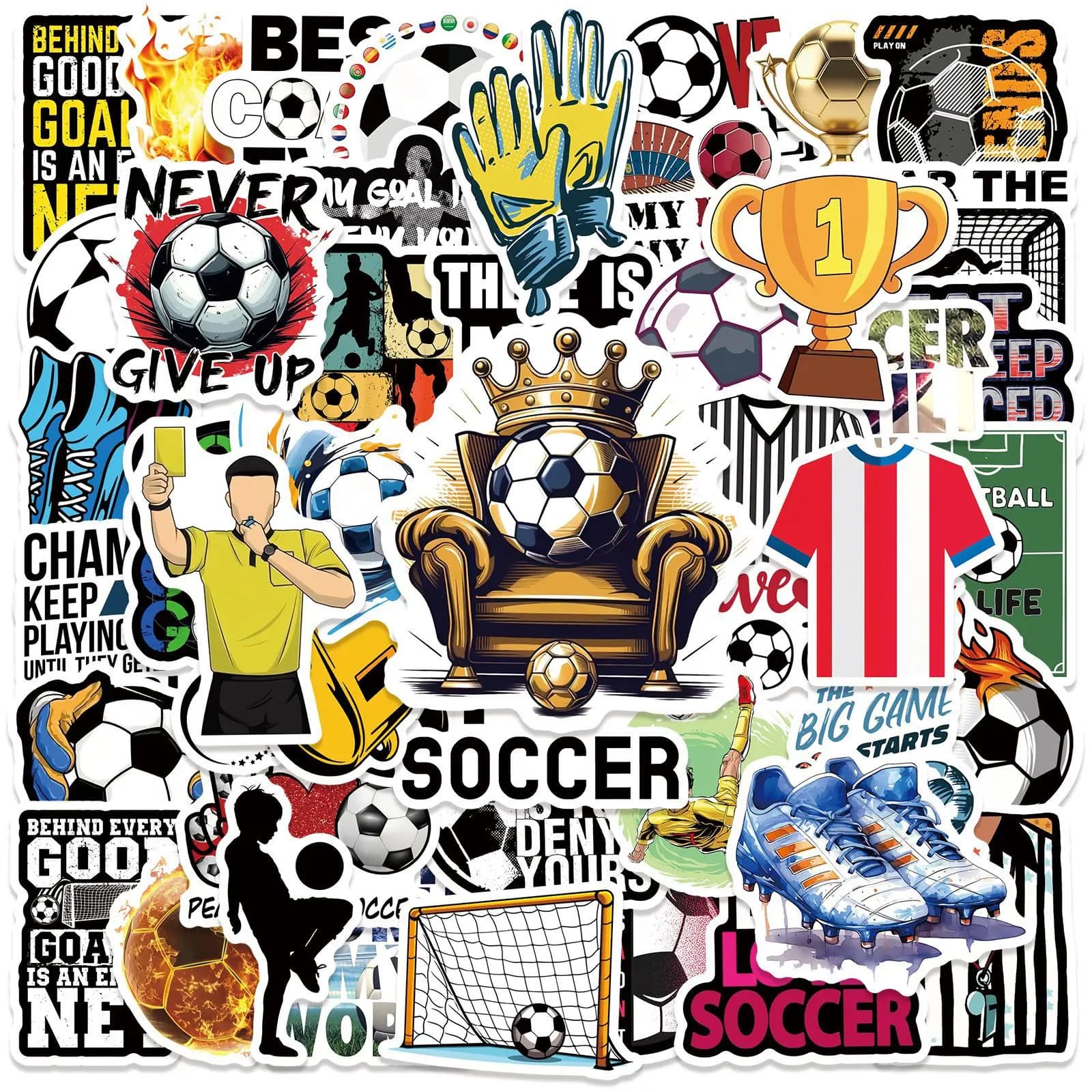 50 pieces football stickers football football stickers diy skateboard motorcycle suitcase decoration decals for laptop phone