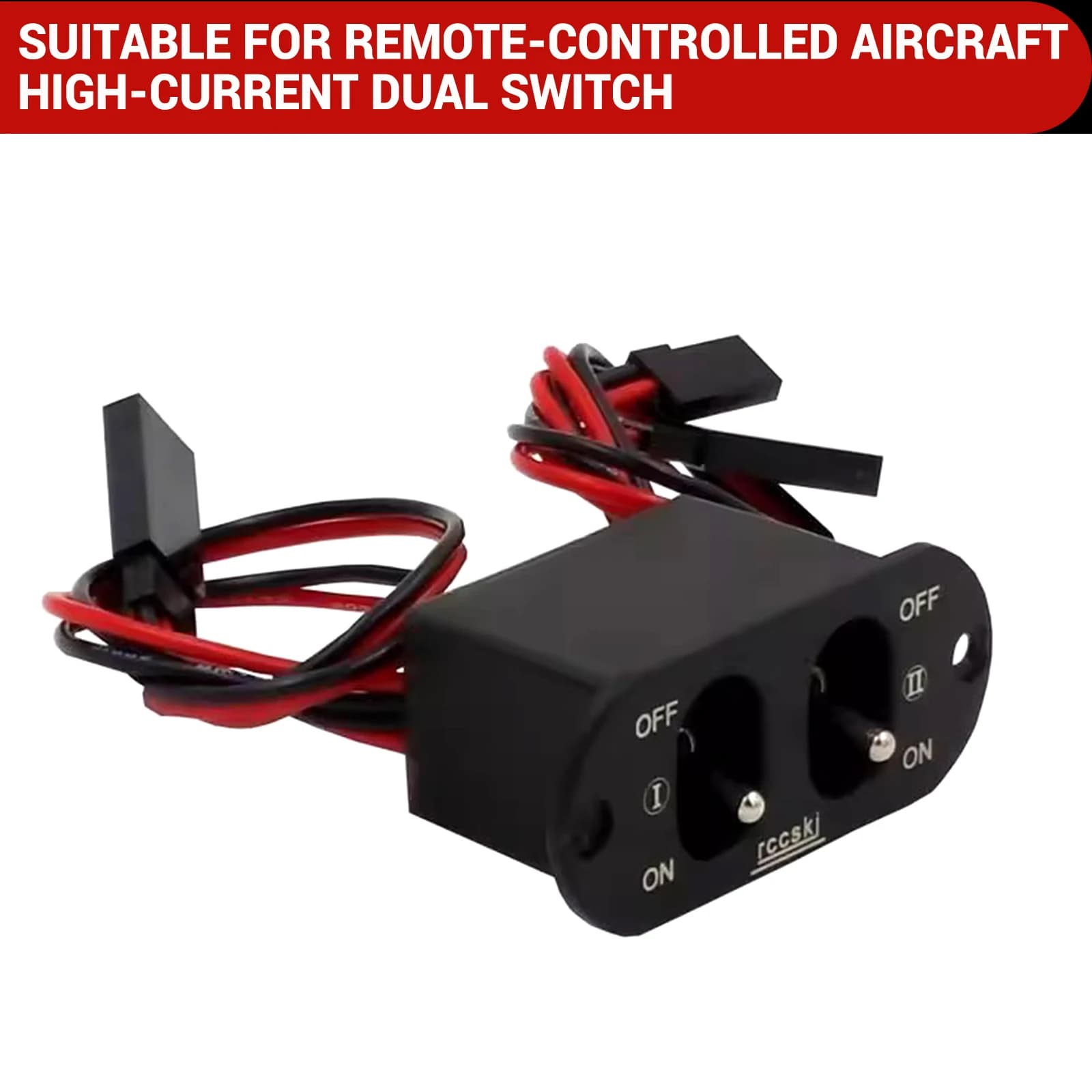 Interruttore di ricarica doppio a corrente pesante RC adatto al connettore FUTABA/JR per aereo RC