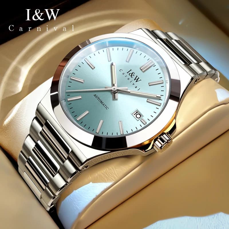 Carnival Brand I&W High-end Series Imported Movement Mechanical Watch Men Luminous 50M Waterproof Luxury Automatic Watches Mens