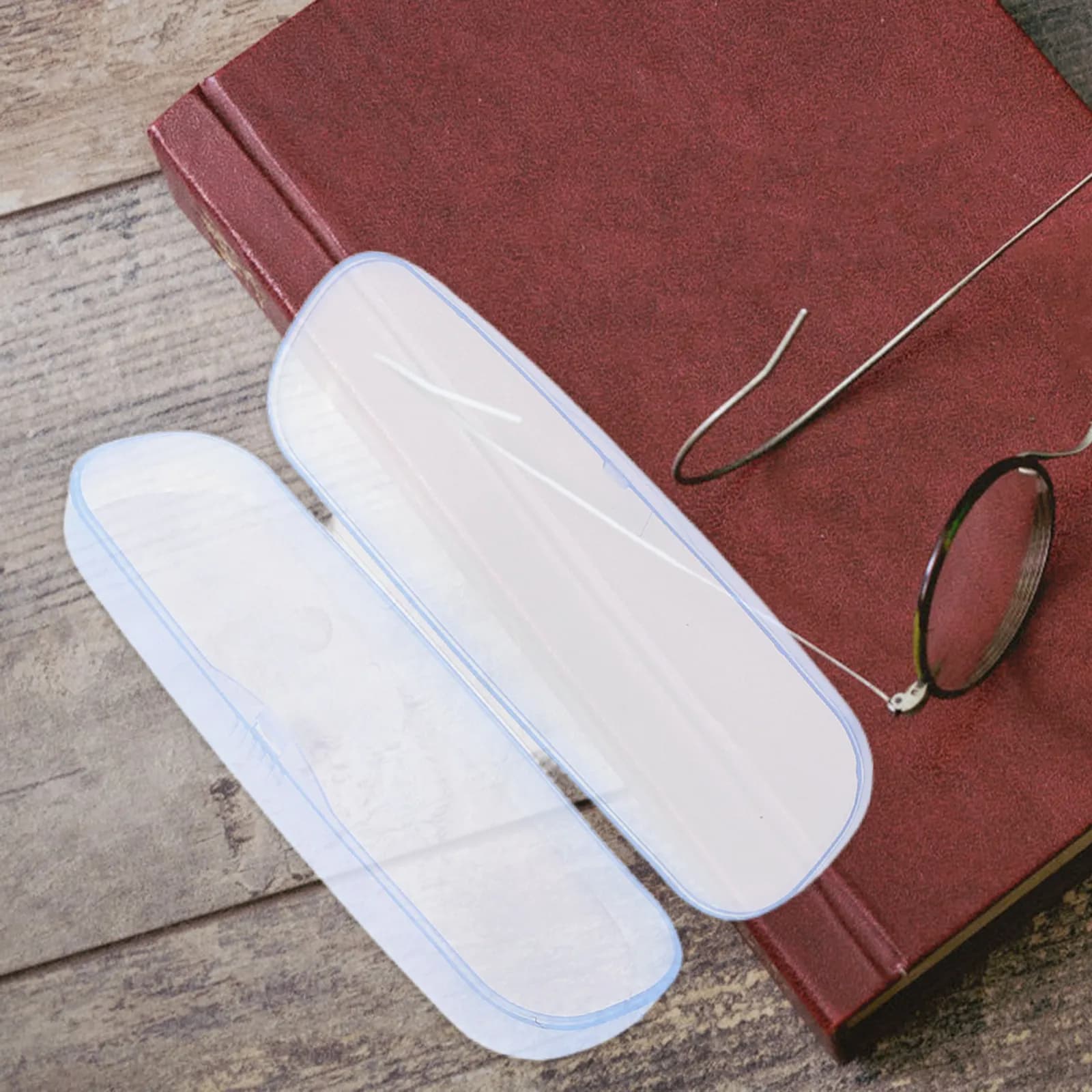 5 custodie per occhiali in plastica rigida trasparente, organizer da viaggio portatile antiurto, scatola compatta per occhiali, porta occhiali da sole