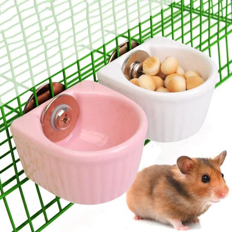 Scoiattolo di criceto in ceramica da appendere alimentatore per alimenti piccoli animali domestici ciotola per bere acqua ciotola per alimenti animali domestici gabbia per criceti accessori per prodotti