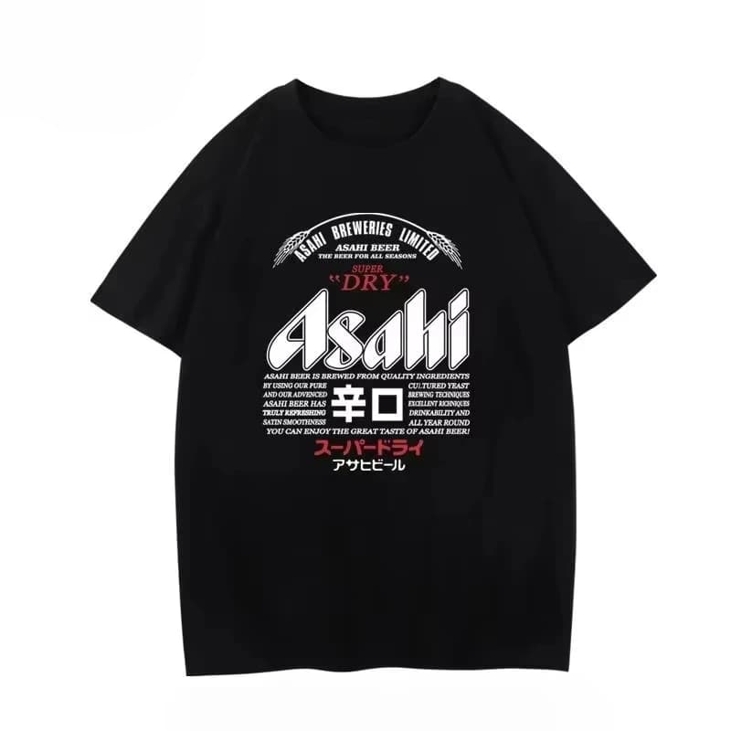 2026 Summer Asahi Beer T-shirt Asahi Beer Short-sleeved Japanese Loose Summer Men and Women Couple Casual Sports Top