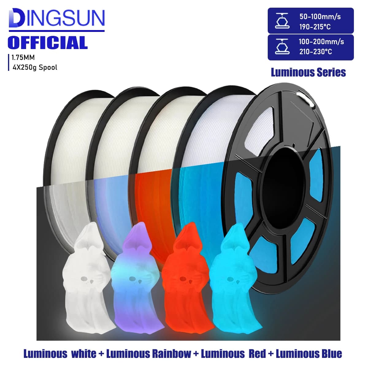 3D Printer Filament Bright Rainbow PLA, Magic 3D PLA Filament Irradiante 1.75mm, for Halloween and Christmas Decorations