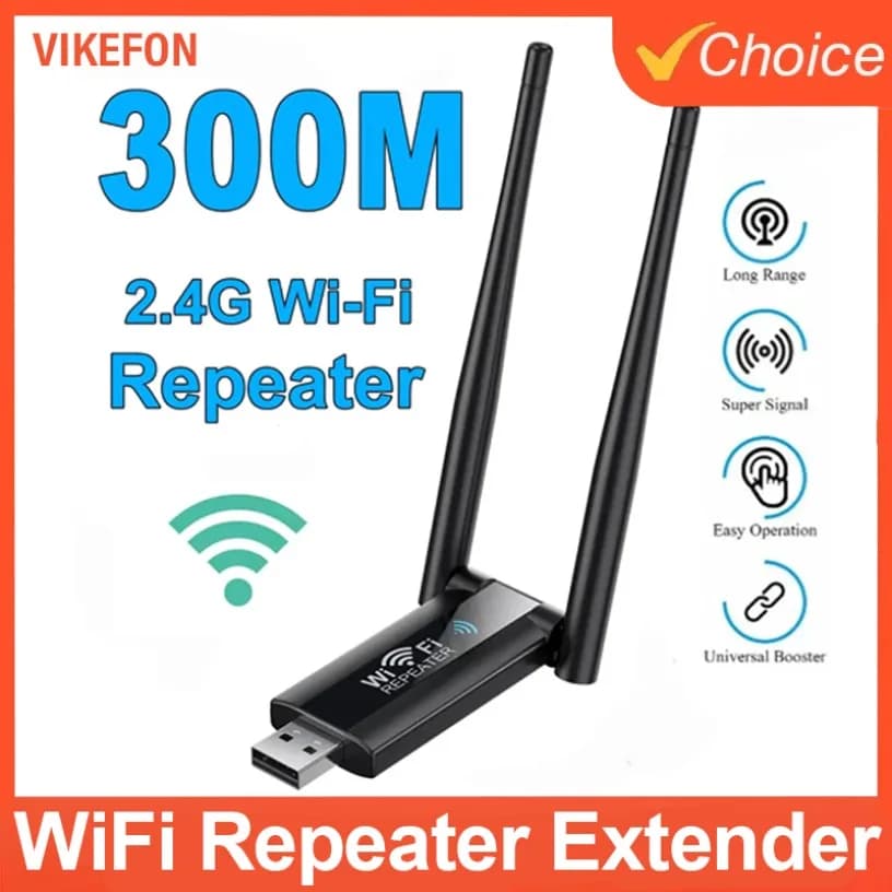 Router Wi-Fi Estensione di rete domestica 2.4G 300Mbps Wireless USB WiFi Ripetitore Extender Amplificatore di segnale WiFi Booster a lungo raggio