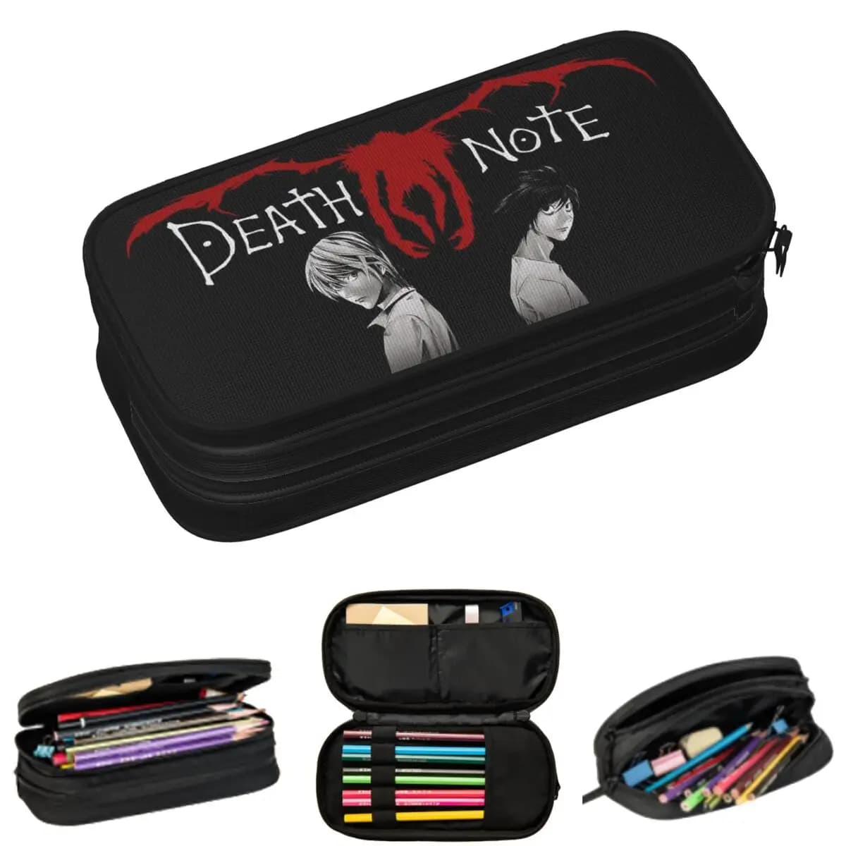 Astuccio per matite Death Note Lawlet Note Anime per studenti, astuccio per penne, borsa per matite di grande capacità