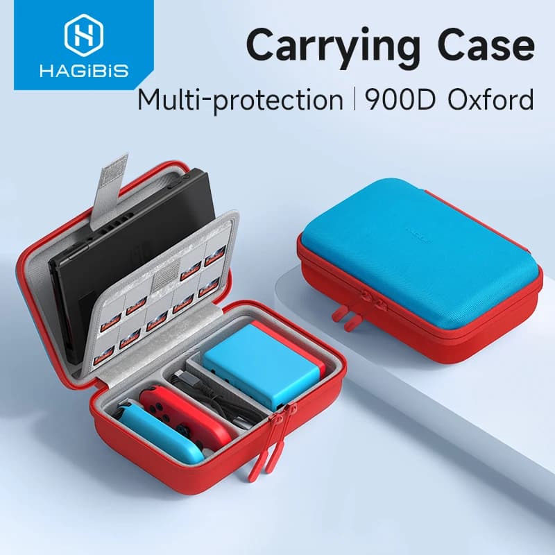 Custodia da trasporto Hagibis Switch per Nintendo Switch/OLED Borsa da viaggio portatile con protezione completa per scheda da gioco Switch Console