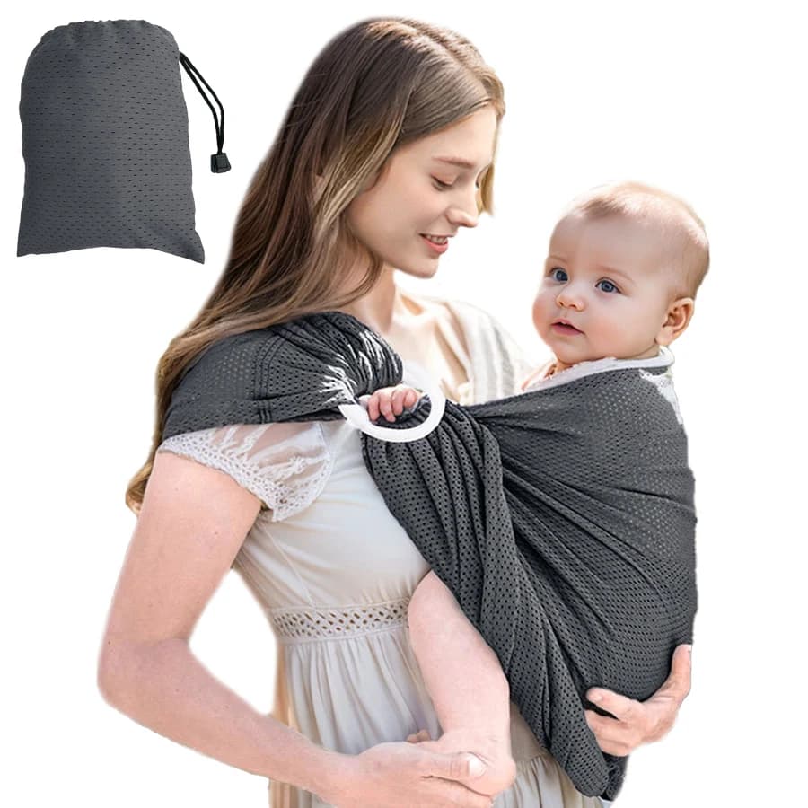 Marsupio ergonomico a doppio anello Sears, regolabile, in rete frontale, traspirante, per gita, zaino, cinghie per marsupio infantile