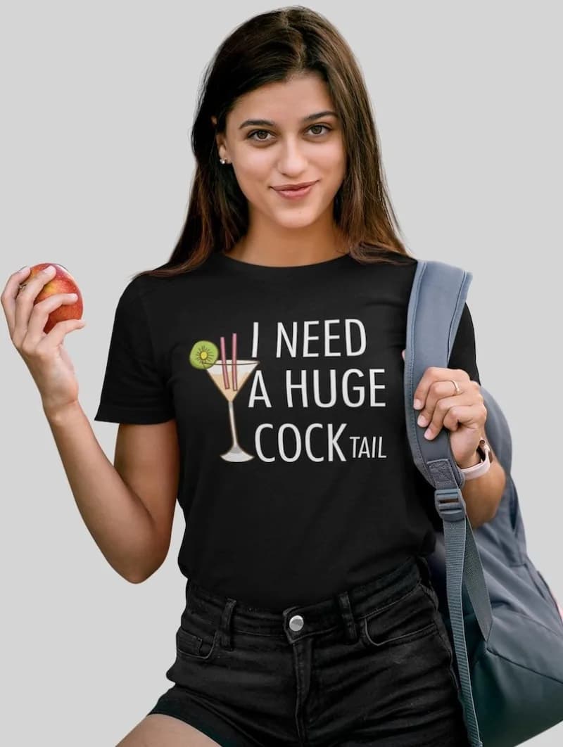Ho bisogno di una enorme maglietta da cocktail Divertimento Umorismo per adulti T-shirt da donna Moda donna Nuovi vestiti Hip Hop Magliette larghe da donna