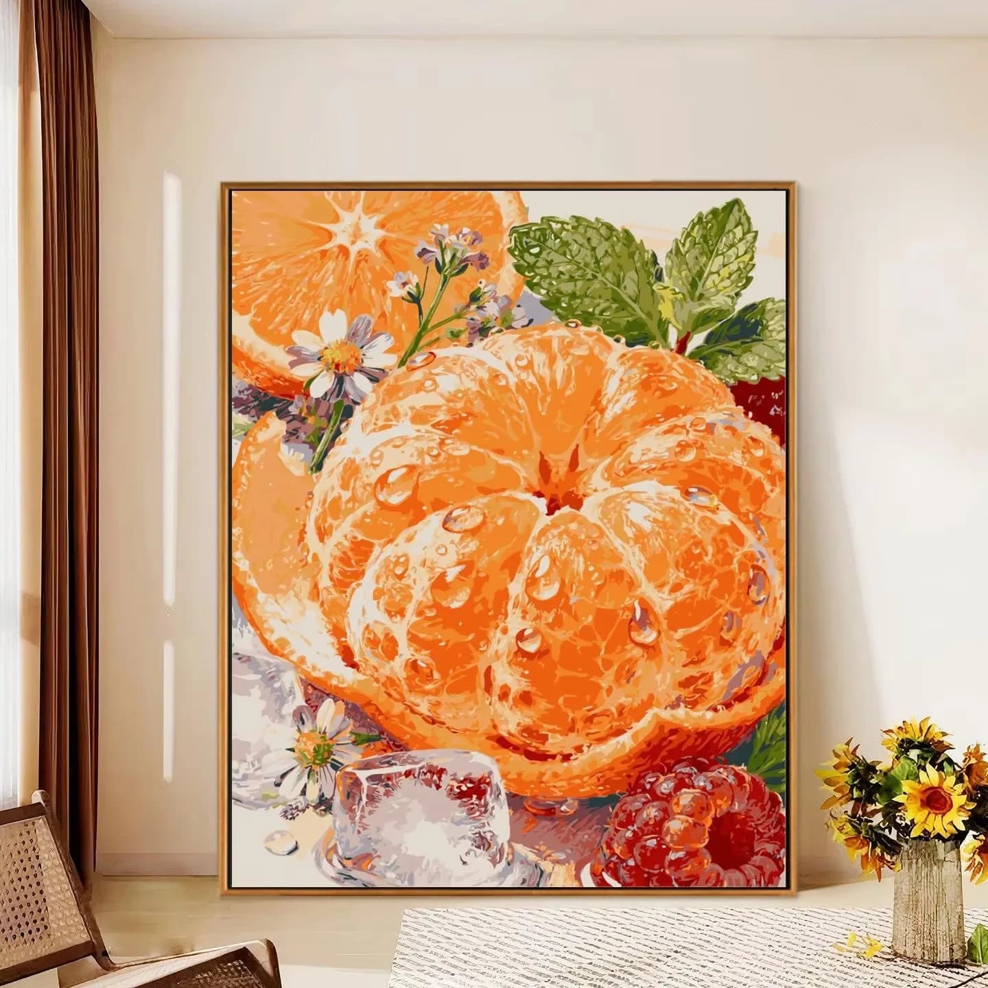 Acrylic Paint By Numbers Summer Oranges Fruits Painting By Numbers on Canvas Coloring By Number for Adults Paint Digital Art