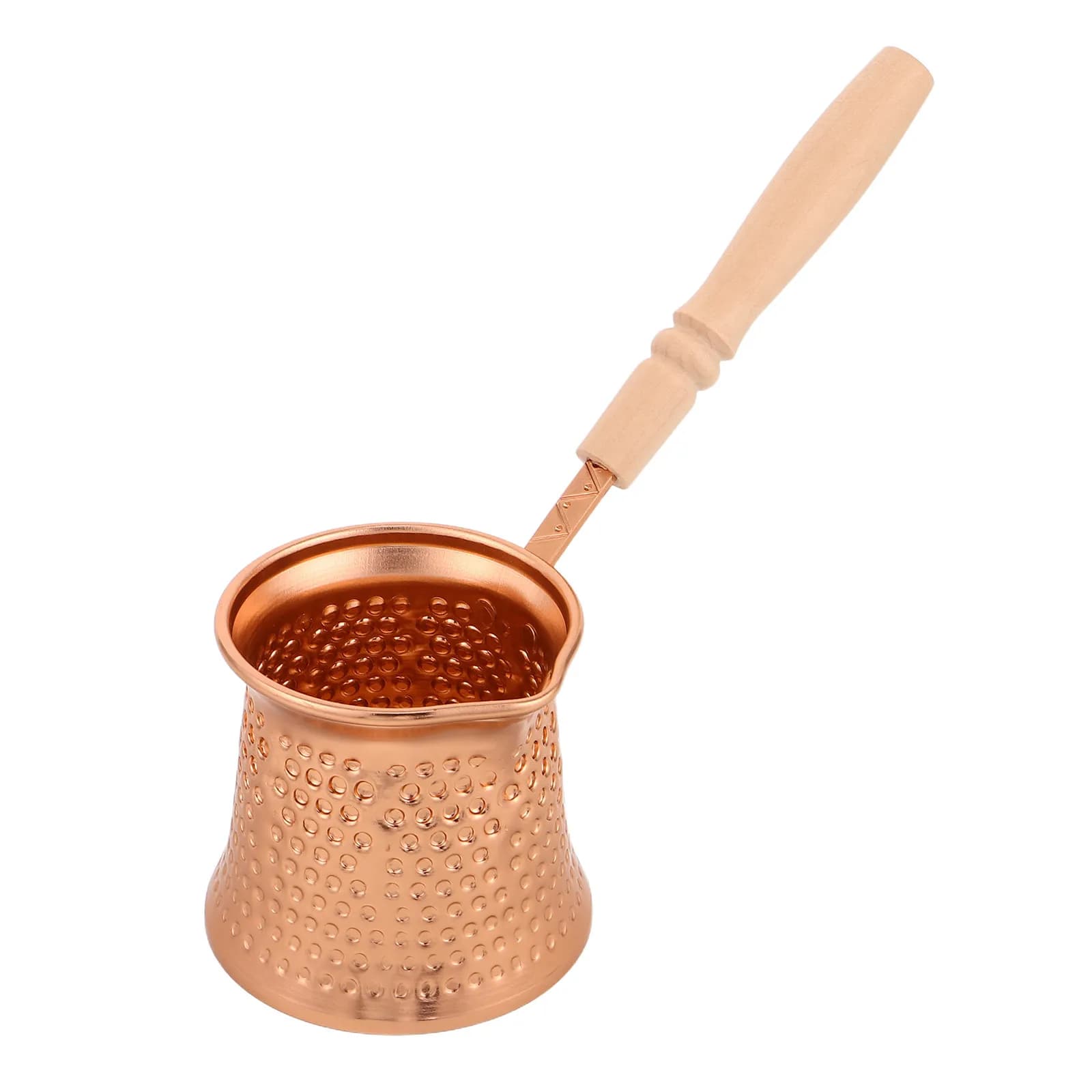 Caffettiera Turca 350ml Vintage, Macchina per Espresso da Fornello con Manico in Legno, Pentola Multifunzione in Metallo per Montare il Latte e Sciogliere il Burro