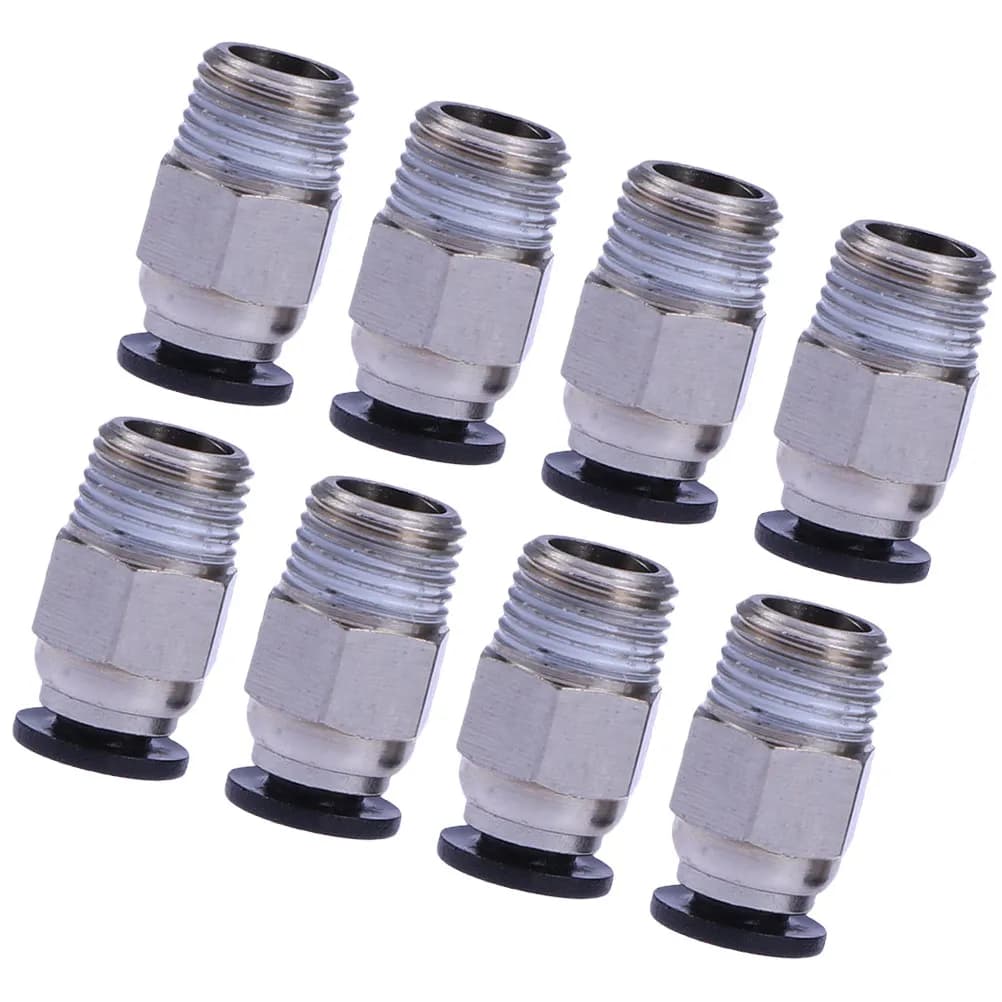 8 High Performance PTFE Pipe Connectors for Hotend 3D Printer, Male Fast Grip Straight, Elliptical