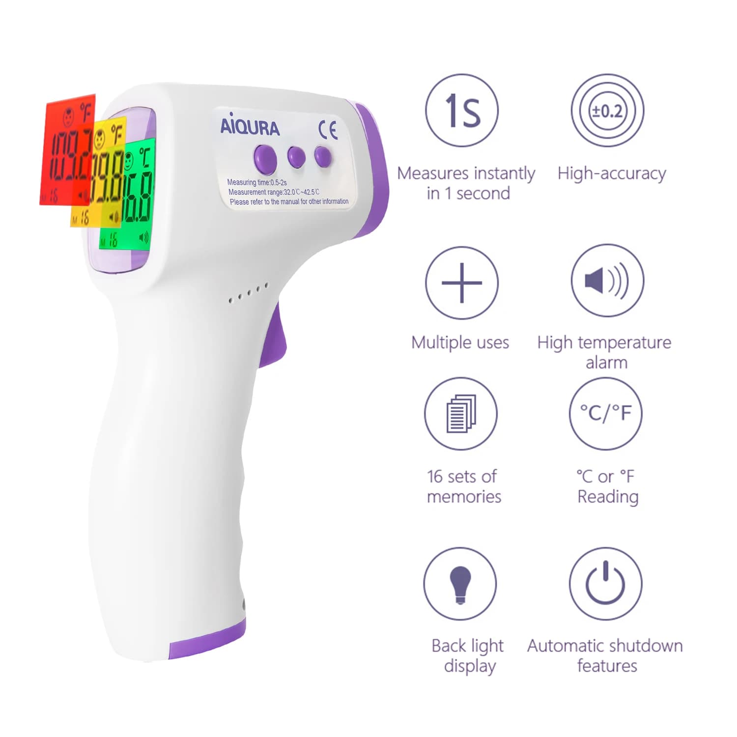 Digital infrared front thermometer for children Medical temperature meter contactless for adult fever