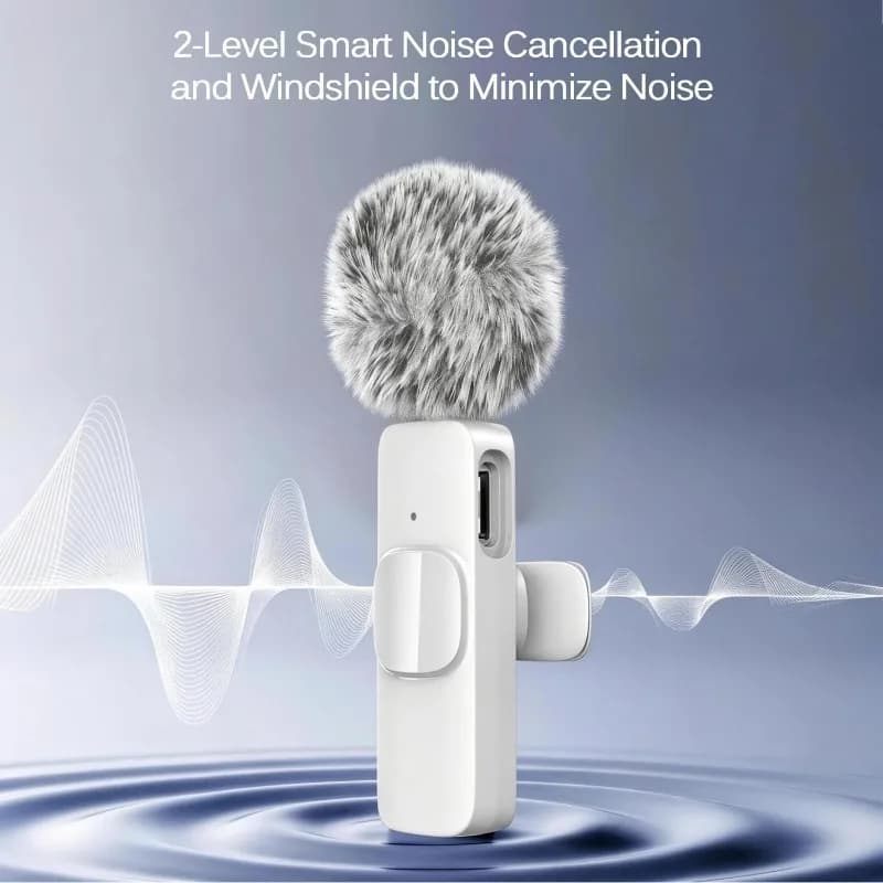 Microphone Wireless Mini USB-C Lavalier with Reduction of Noise for iPhone Android, Streaming Live, Interviews, Portable Microphone