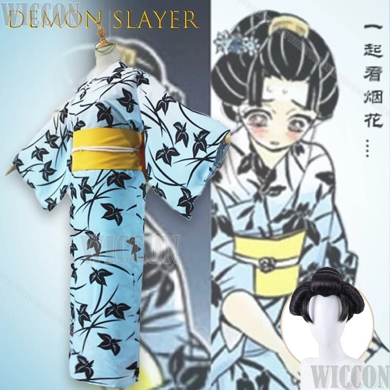 Dem onSlaye Akaza Moglie Koyuki Kimono Vestiti Cosplay Tomaia Yukata Anime Cos Donna Abito Gioco di ruolo Vestito Carnevale Festa di Halloween