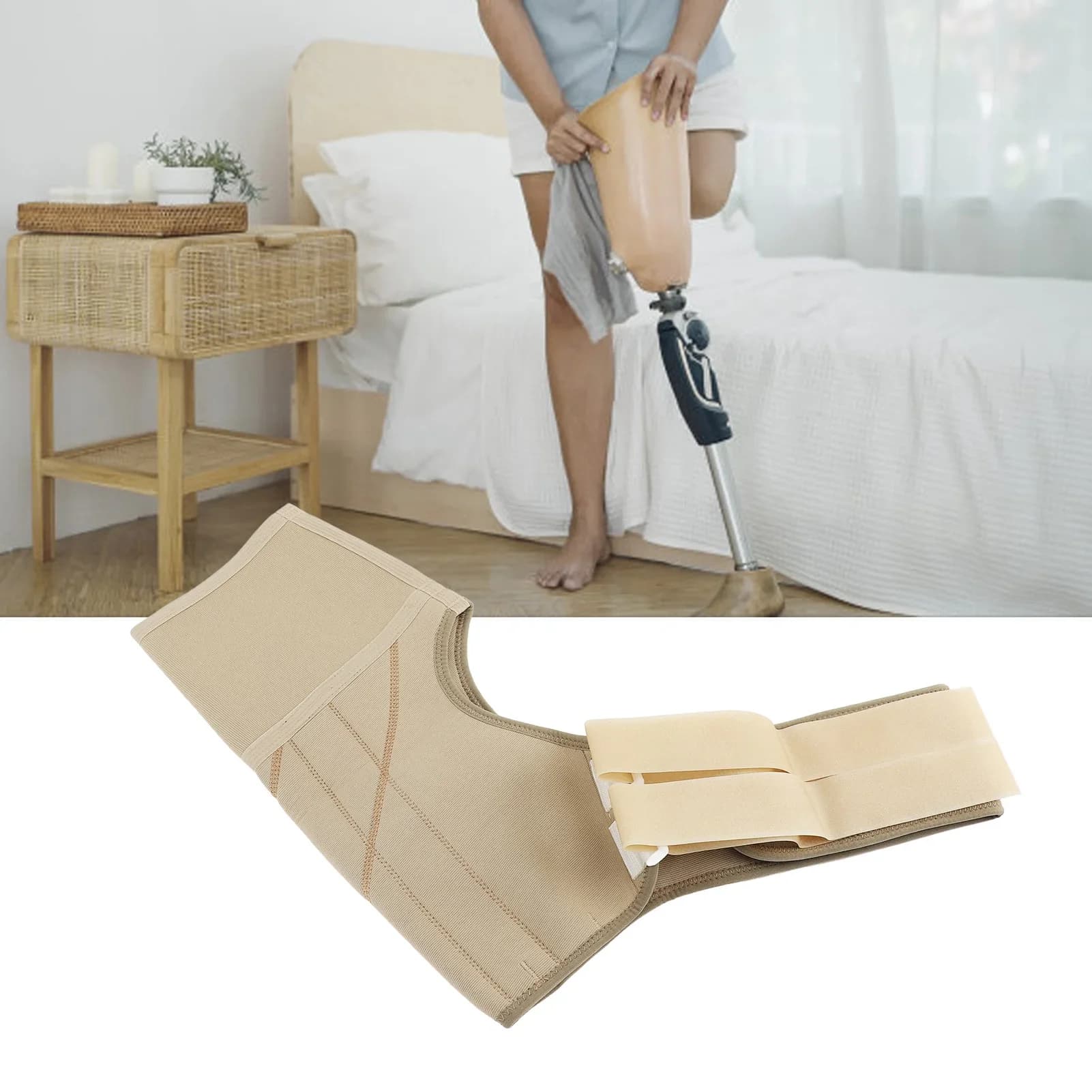 Protesi per il ginocchio Stump Restringente Immobilizzatore per arti Stump Restringente Regola la tenuta Riduce il gonfiore Protesi Ceppo Restringente