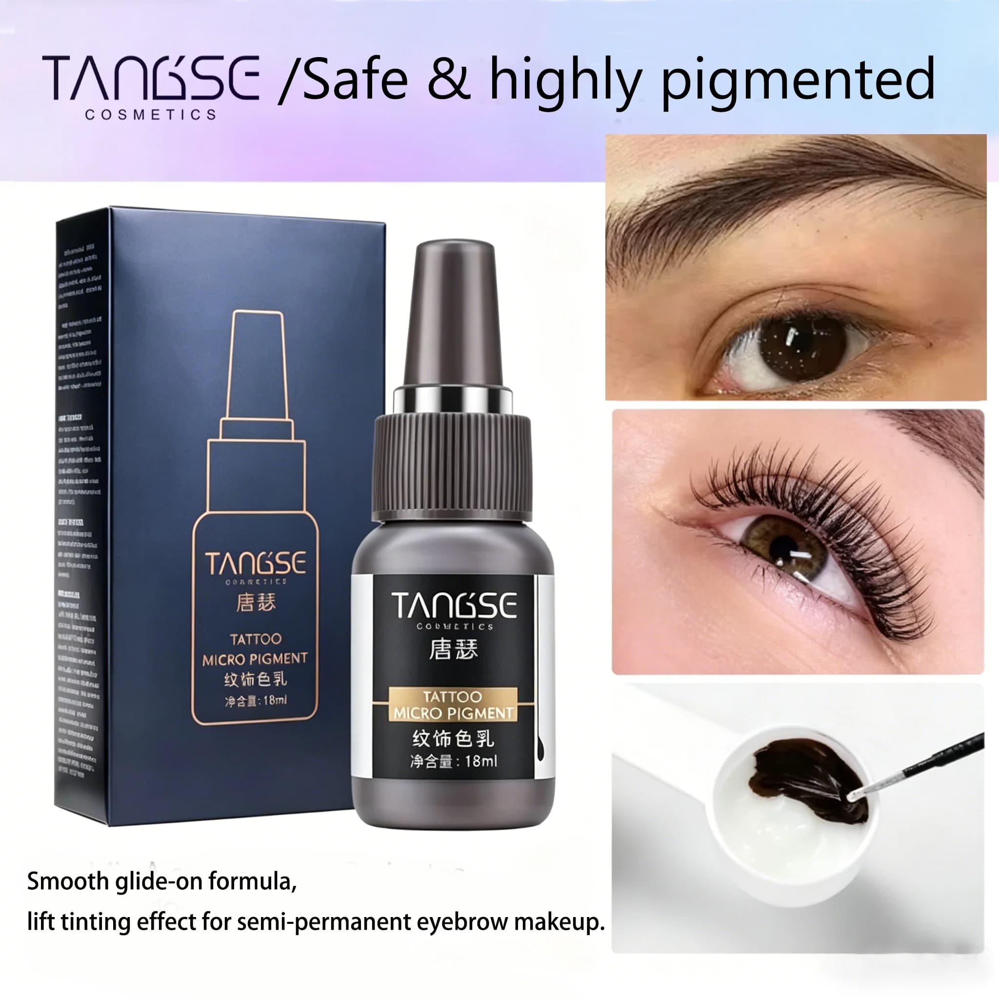 Pigmento Artistico ad Alta Capacità 18ml, Tinta Permanente per Labbra e Sopracciglia, Inchiostro per Tatuaggi e Colorazione del Trucco