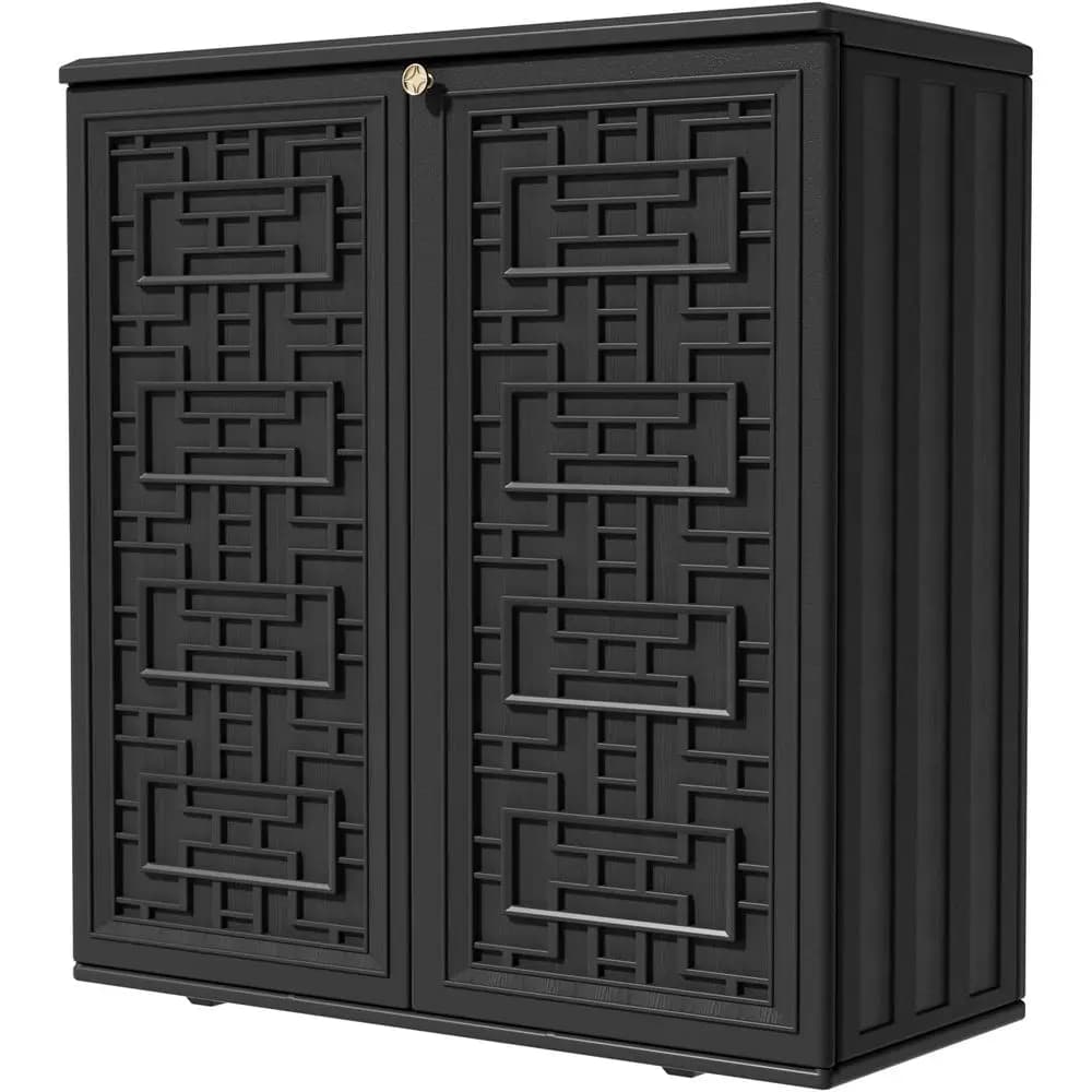 Weatherproof Resin Outdoor Storage Cabinet, 62 Gallon, for Deck Boxes, Patio Furniture Cushions, Garden and Pool Tools, Kids' To