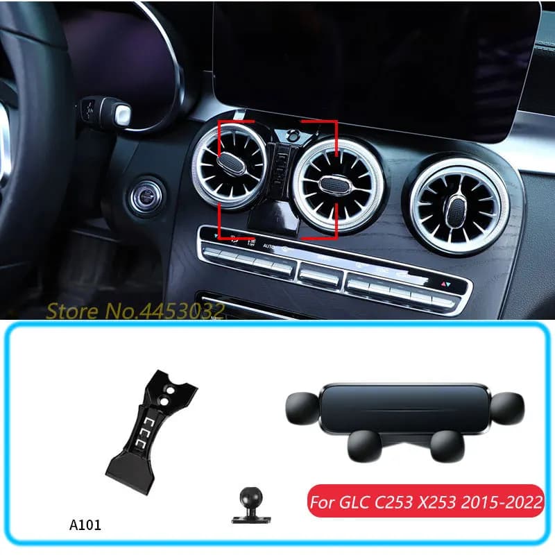Gravity Car Phone Holder For Mercedes Benz GLC C253 X253 2015-2022 Stand Mounts Support Horizontal GPS Bracket Accessories