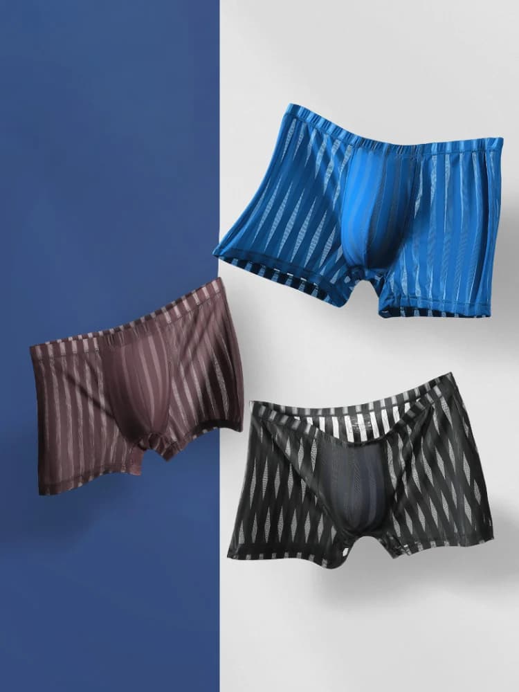 5PCS Men's briefs, men's boxers, summer breathable, youthful, thin boxers, sexy ice silk sweatpants