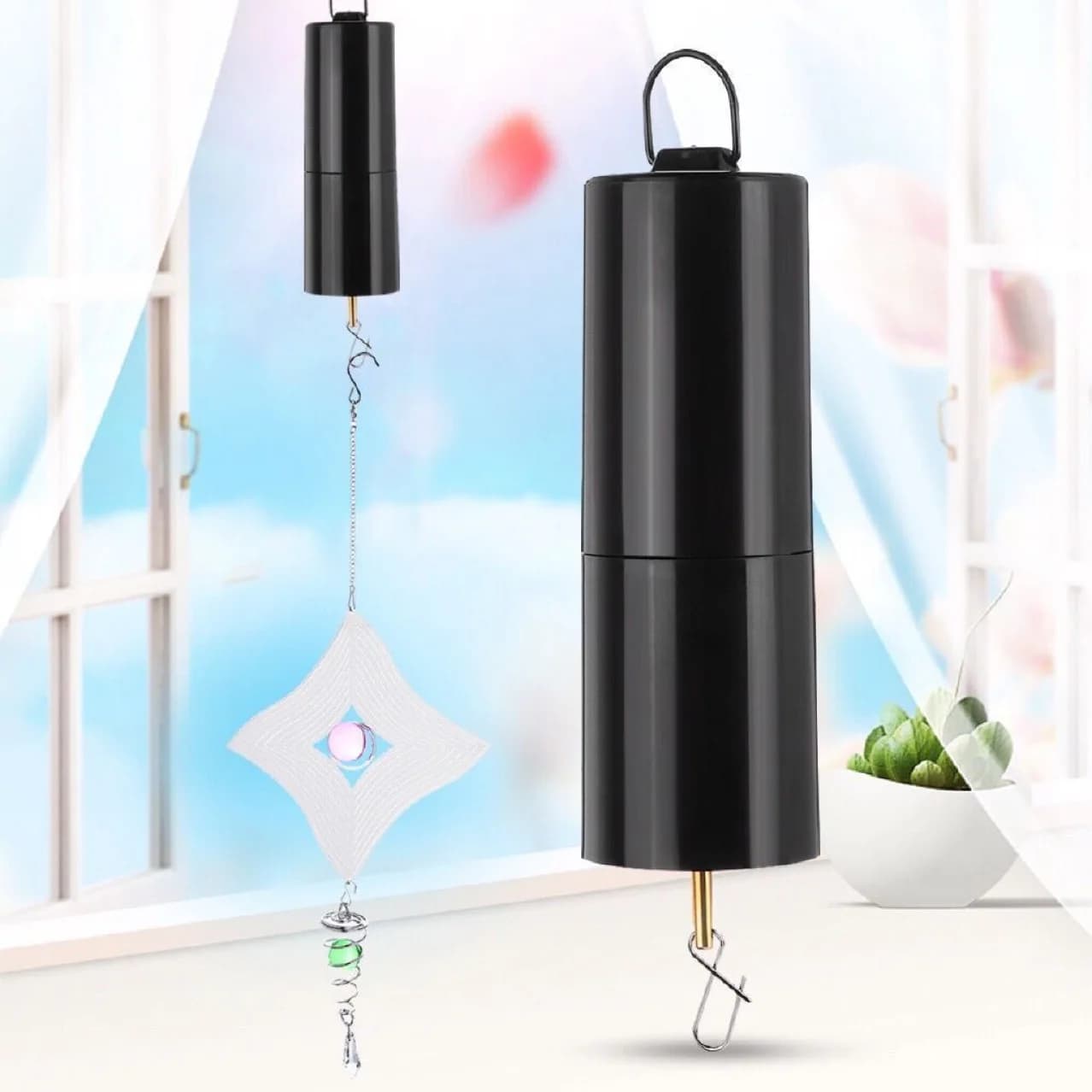 E9 Battery Operated Hanging Display Wind Spinner Motor Hanging Black Rotating Motor for Wind Spinner Wind Chimes Garden Decor
