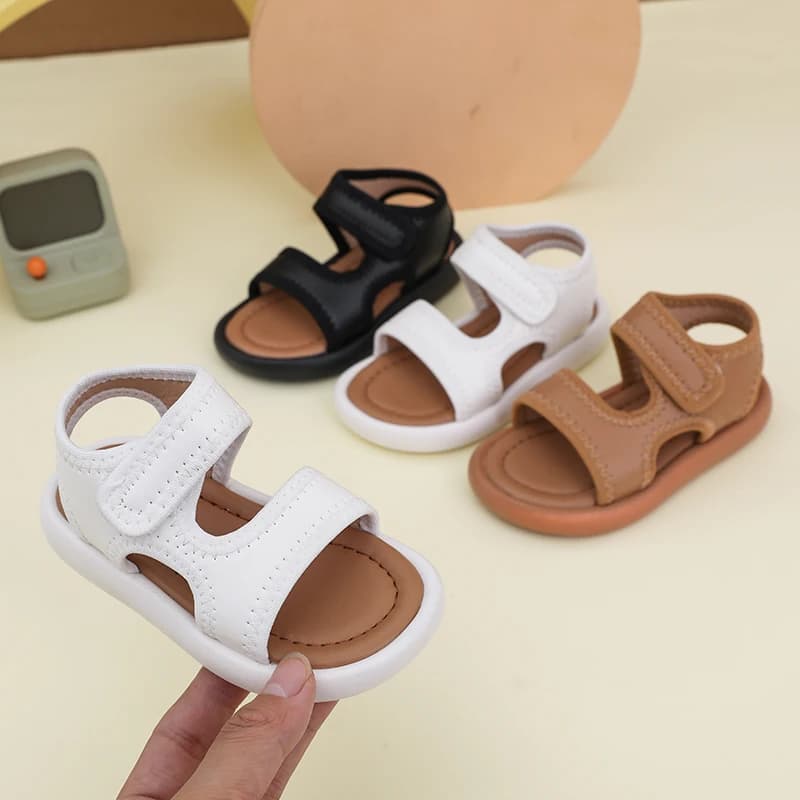 Neonate Ragazzi Sandali in vera pelle Cartoon Bambini Scarpe da spiaggia estive Bambino Bambini Suola morbida antiscivolo Scarpe casual per neonati