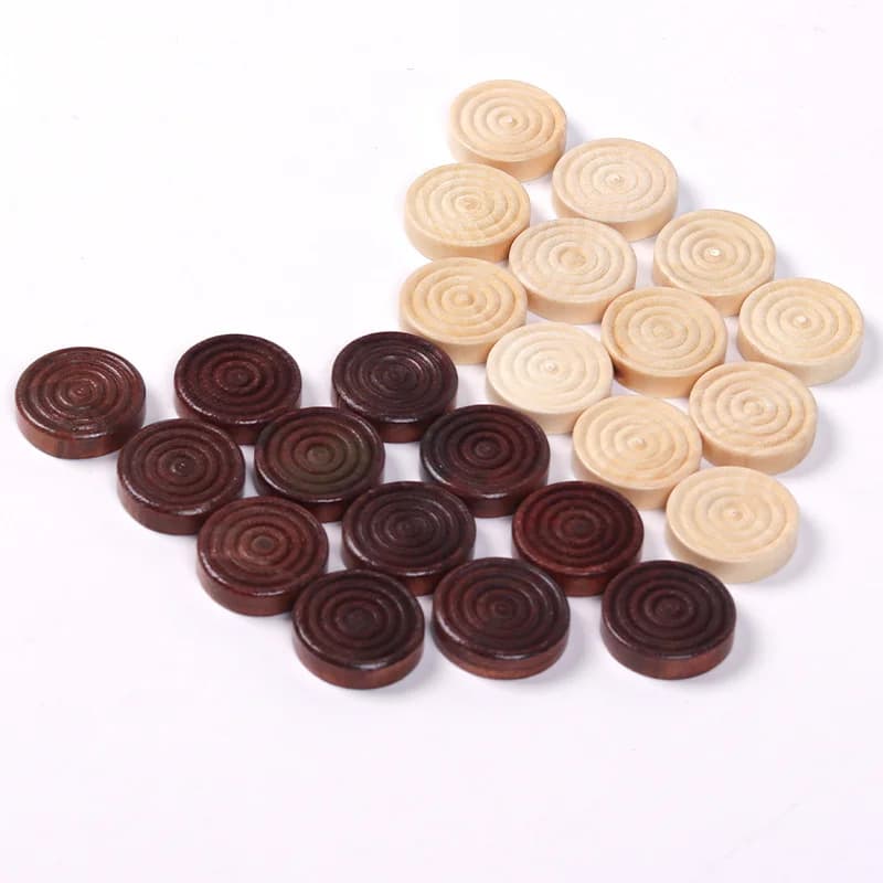 24 pz/set dama rotonda in legno pezzi Backgammon pezzi grandi accessori per giochi di scacchi due colori ciascuno 12