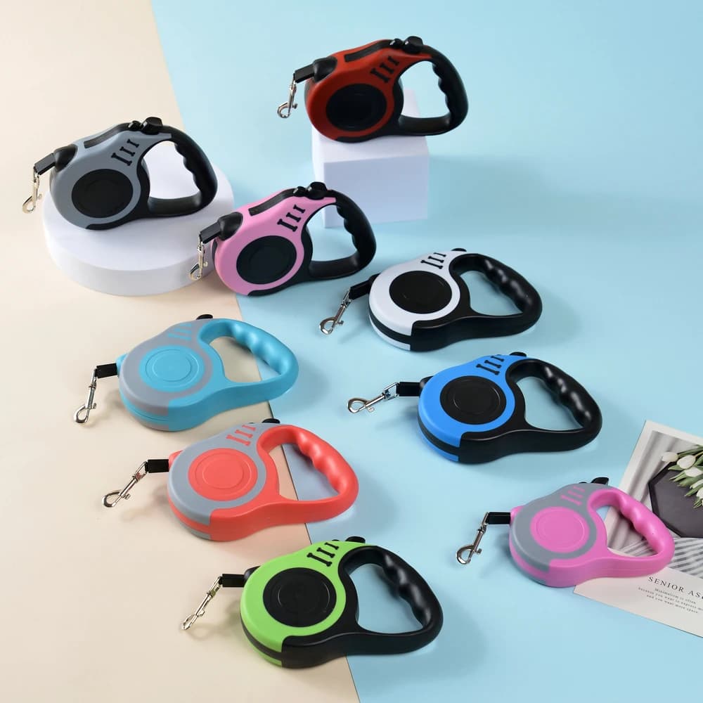 Guinzaglio Retrattile Automatico per Cani e Gatti, Corda Telescopica 3m / 5m, Accessori per Animali Domestici