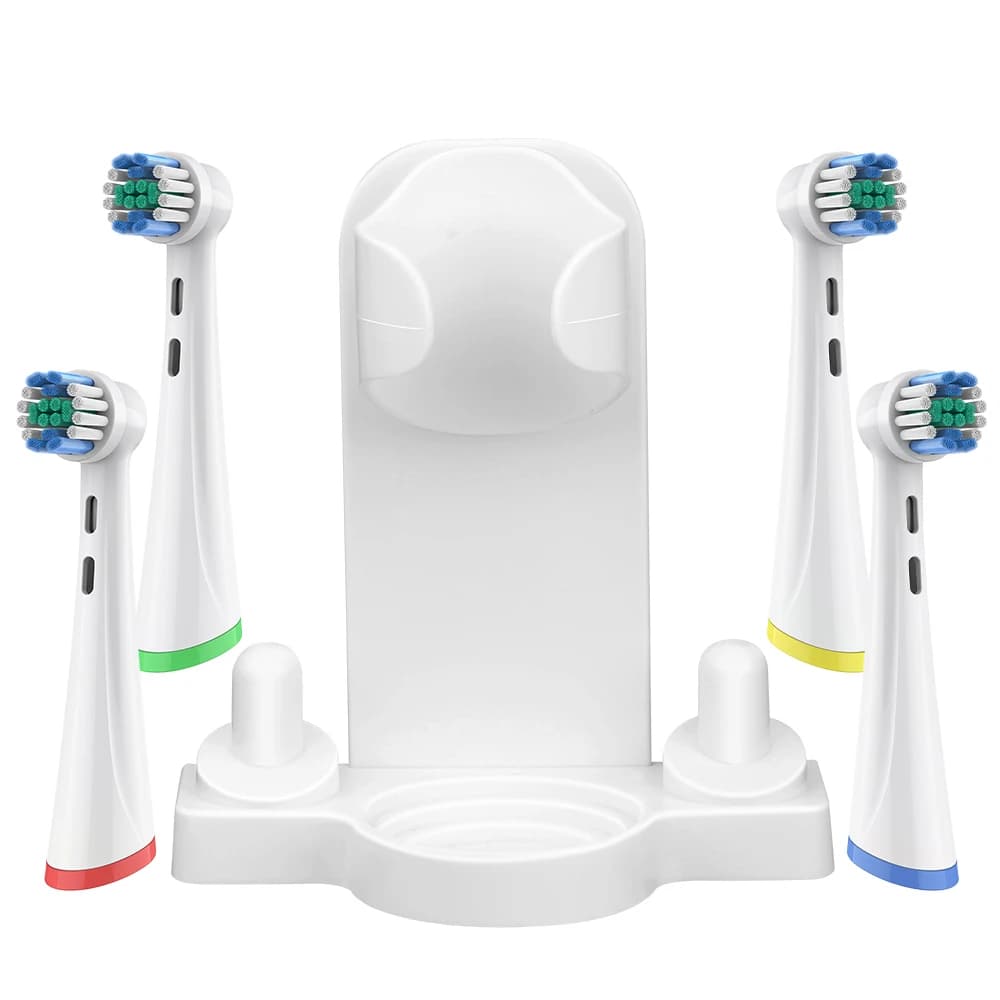 4 testine di ricambio e supporto per spazzolino, porta testine compatibile con lo spazzolino elettrico Oral B iO 2/3/4/5/6/7