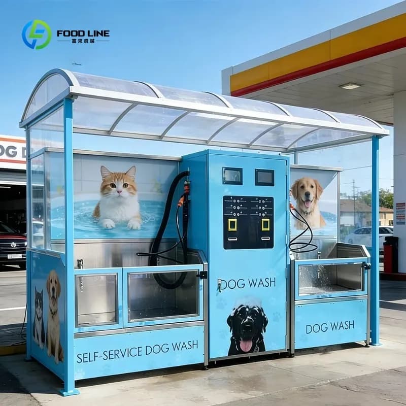 Stazione di Lavaggio Cani Self-Service 24H, Distributore Automatico per il Lavaggio di Animali Domestici da Esterno, in Acciaio Inossidabile, Professionale e Personalizzabile