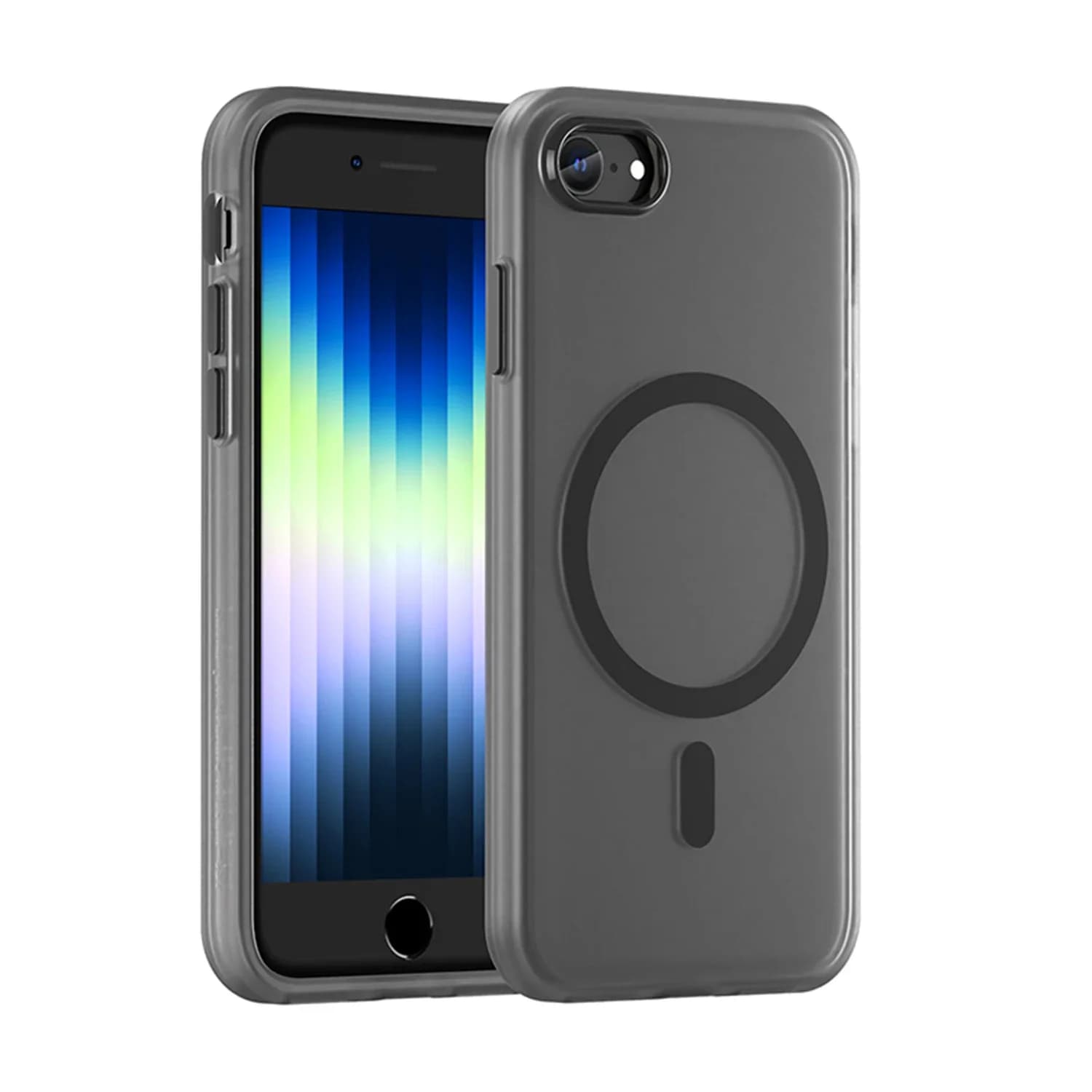 Per Custodia Magsafe Custodia protettiva antiurto traslucida satinata per IPhone SE 3 2 Coque anti-impronte tinta unita