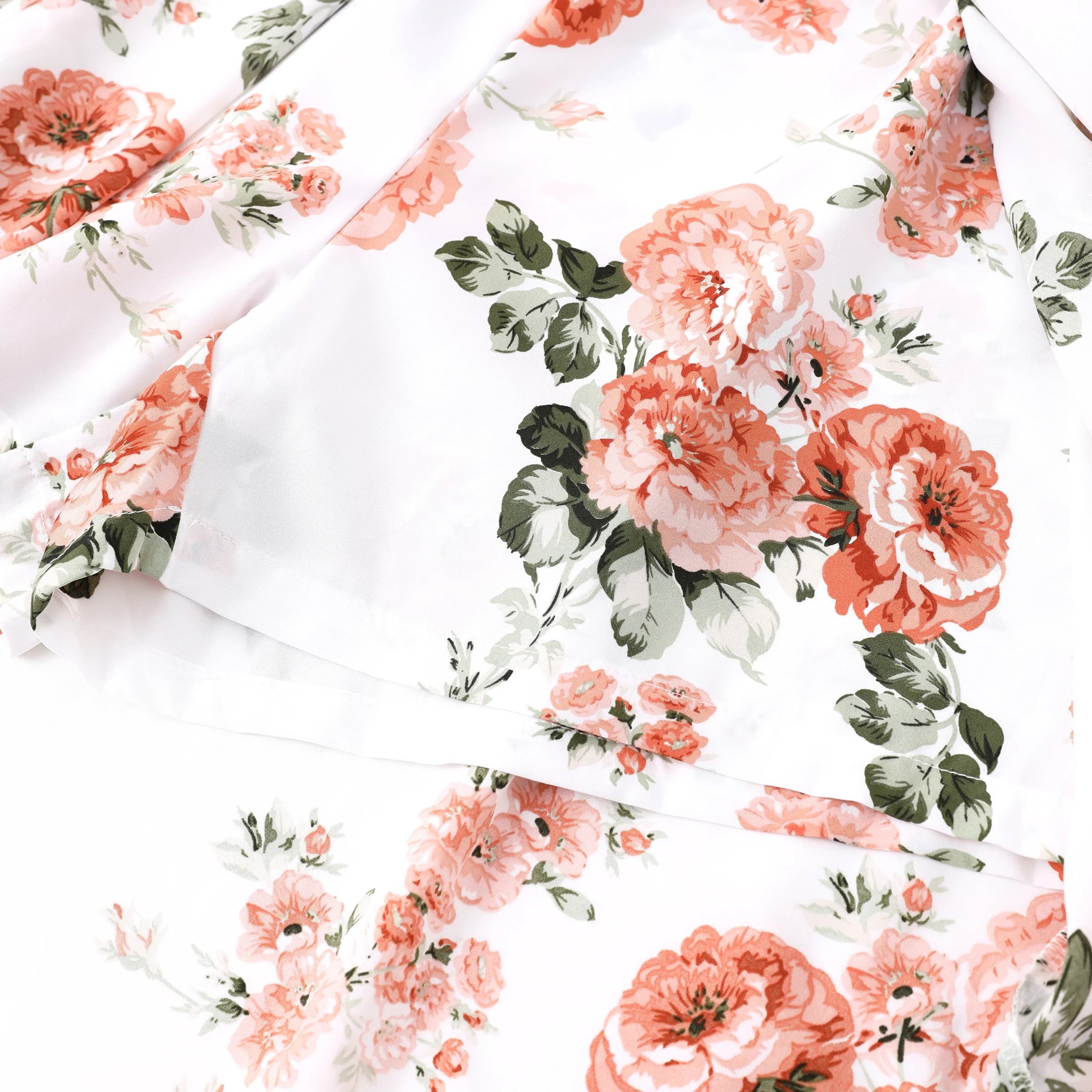 PatPat Family Pack Set top and shorts or skirt with uncovered shoulders and shoulder straps with volant and floral print for girls and moms