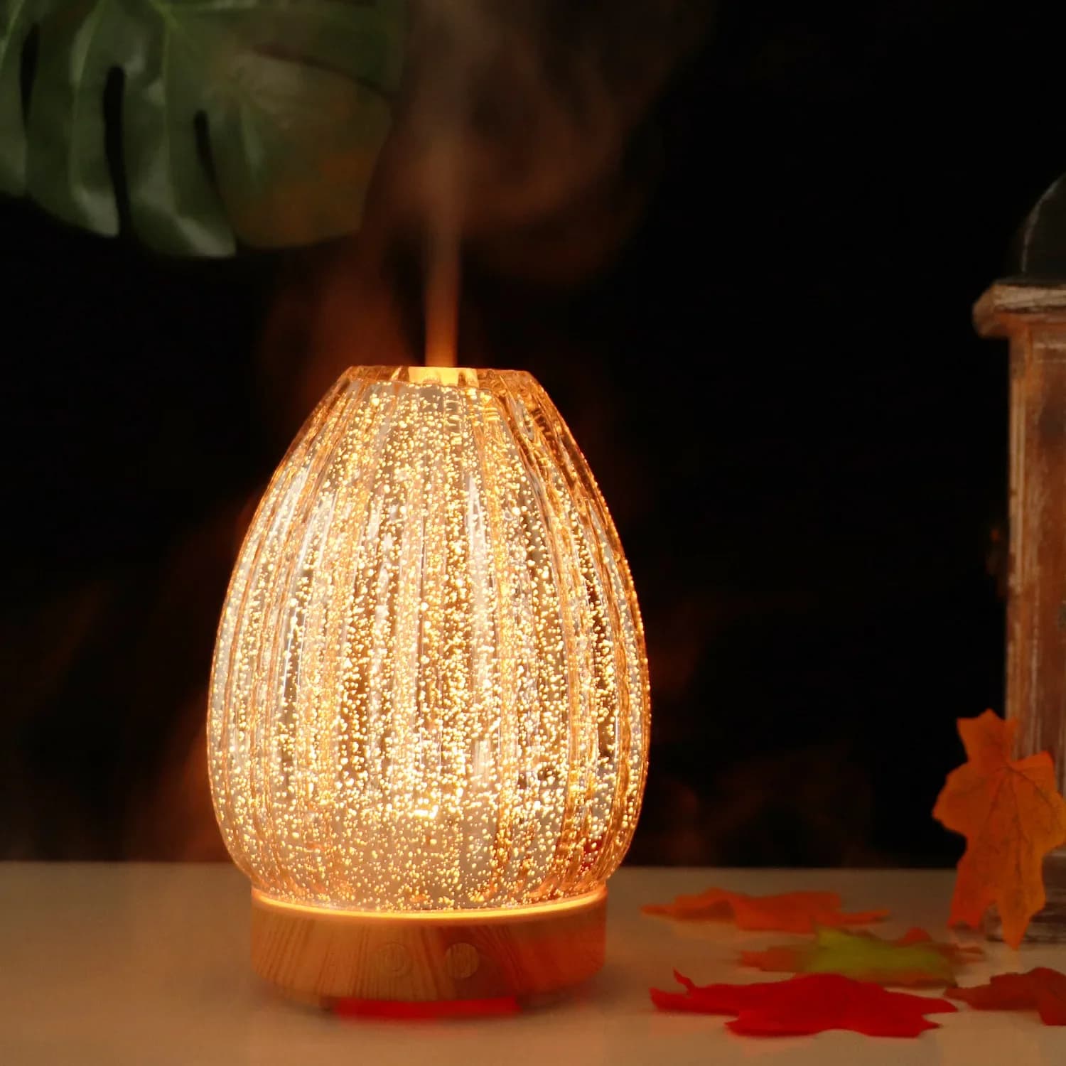 New colored 3D LED glass aromatherapy machine 100ml 5V essential humidifier oil diffuser for home creative model