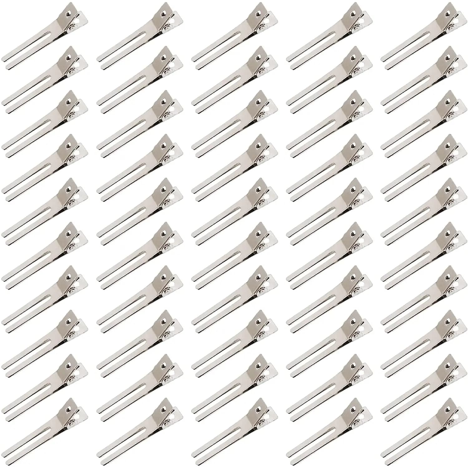 50 pcs Double Prong Curl Hair Clips 1.8 "Rizo Setting Section Hair Clips Metal Hair Clips Hairpin Forcine per Arco Dei Capelli