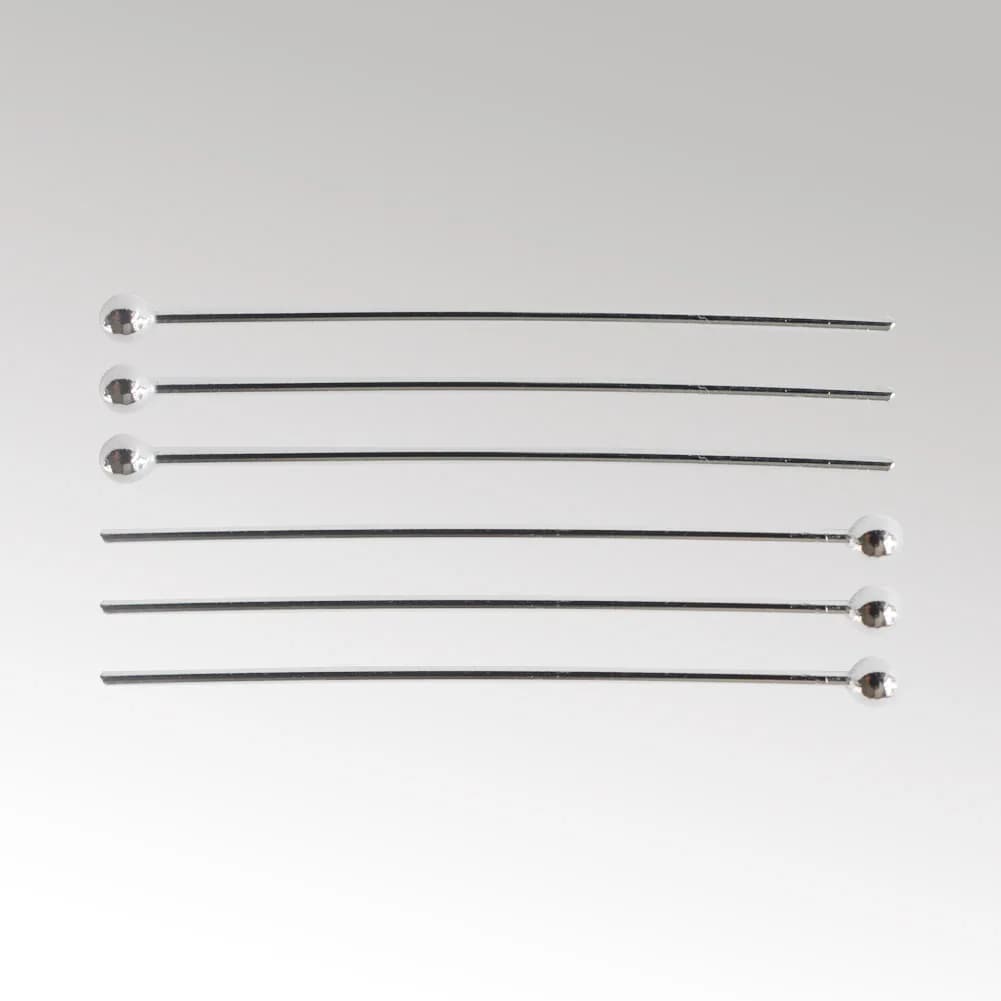 925 sterling silver spherical head pins for jewelry creation, silver spherical head pins, silver spherical head pins for jewelry