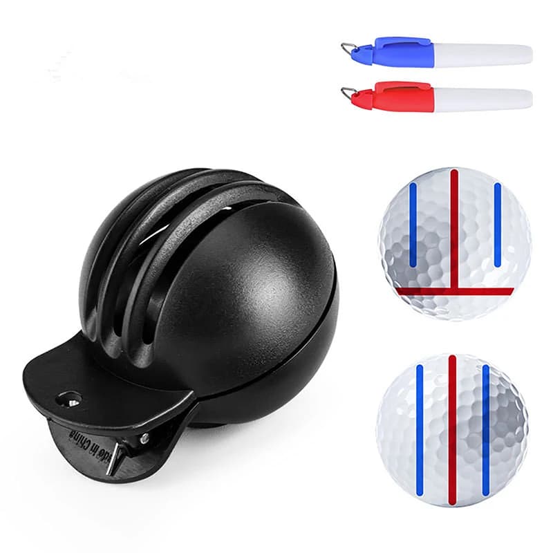 Kit di Allineamento con Pennarello per Palline da Golf, Strumento per Disegnare Linee, Set di Utensili Manuali con Penne per Marcatura Golf