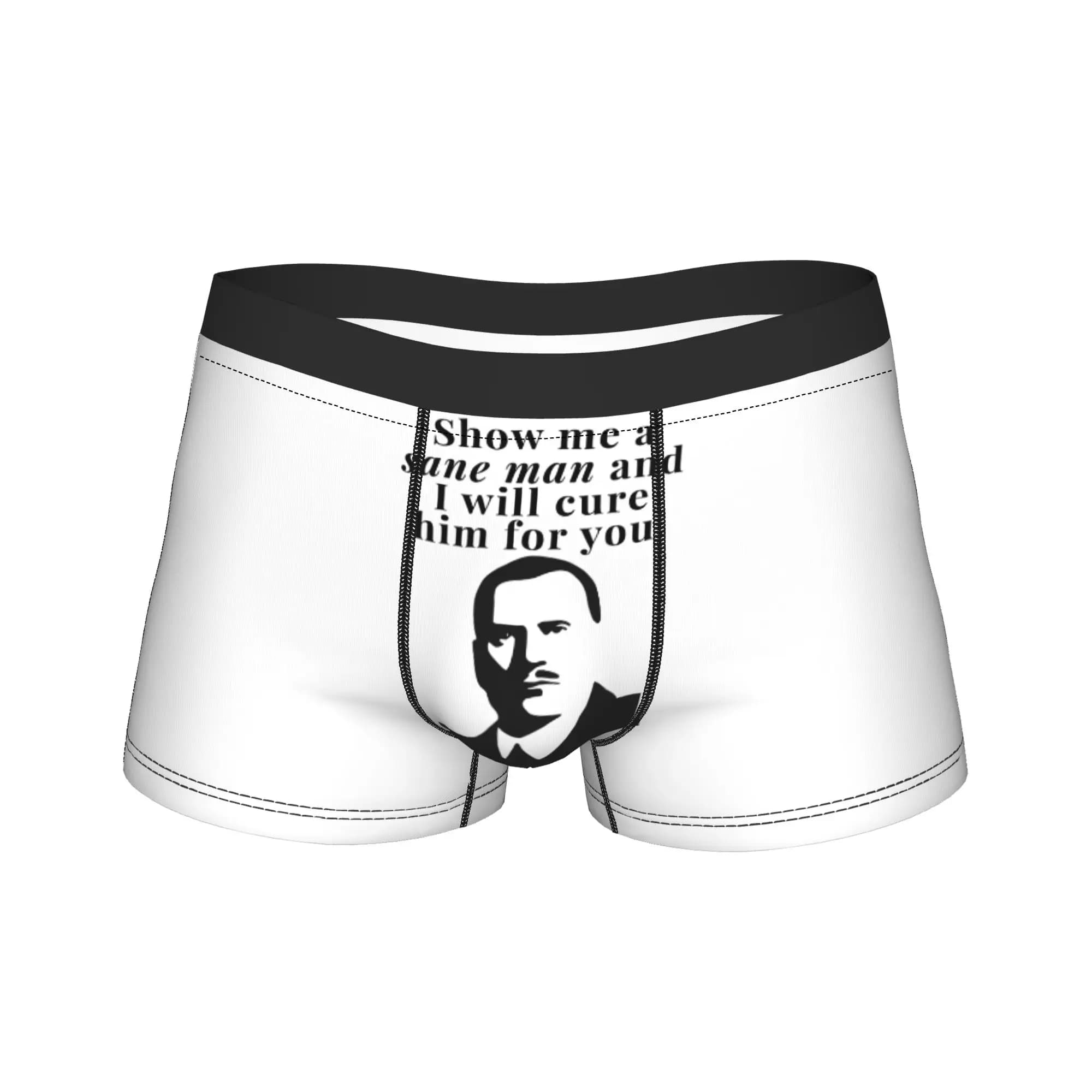 Boxer con Stampa Carl Jung, Slip con Tasca 3D, Mutande Traspiranti da Uomo, Taglie Grandi, Vendita Calda