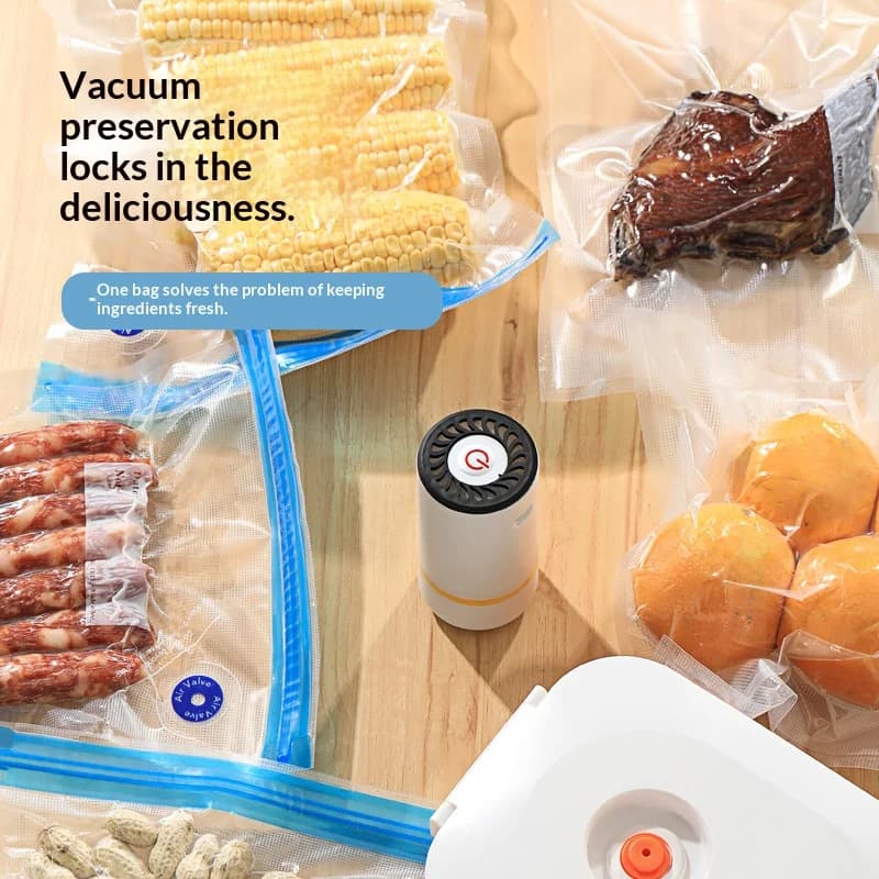 Electric Air Pump Portable Automatic Air Pump Rechargeable Vacuum Sealer for Fresh Food with Vacuum Packing Bag without BPA
